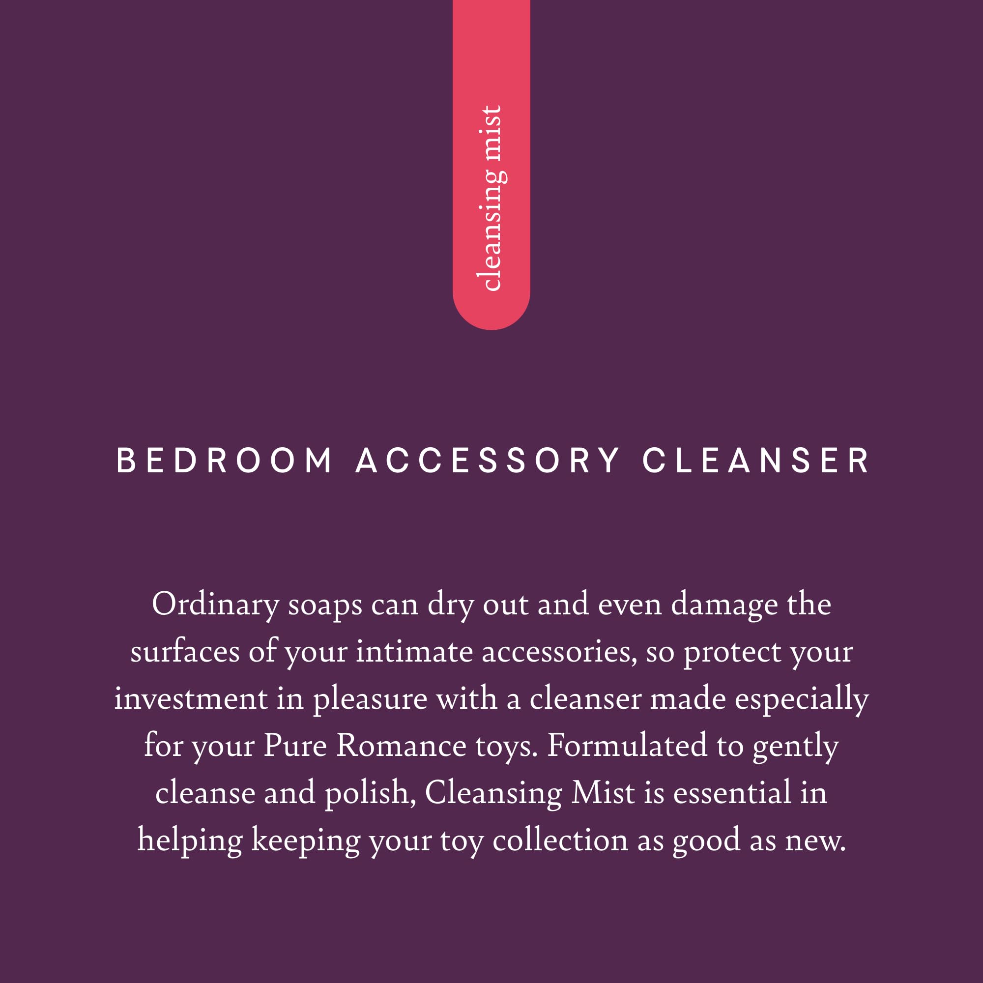 Pure Romance Sex Toy Cleaner Spray - Safe for All Adult Toys, Paraben-Free & Easy to Use (8 Fl Oz) | Perfect for Discreet Cleaning & Quick Sanitizing After Use