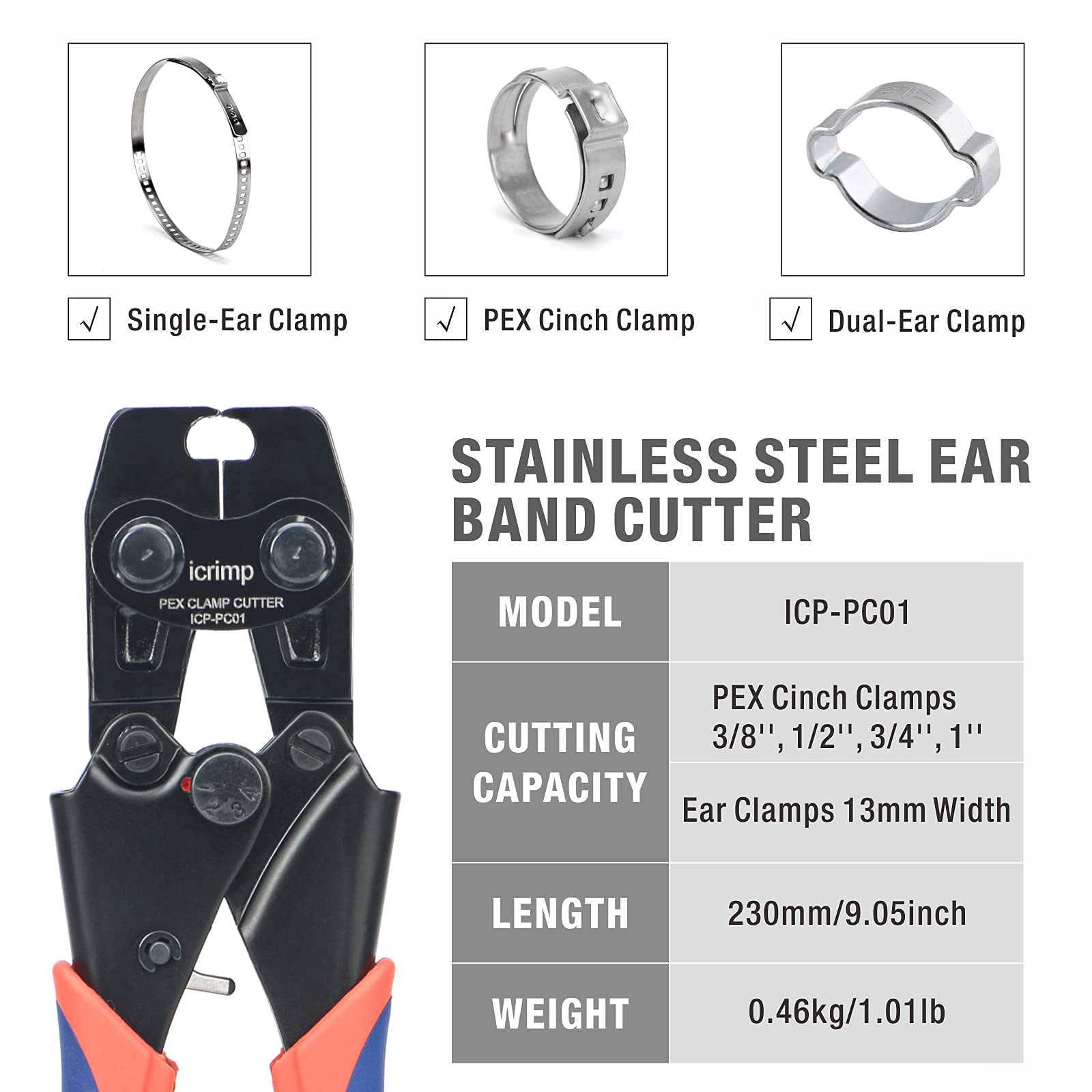 iCrimp PEX Clamp Removal Tool & Clamp Cinch Tool Bundle - Professional Plumbing Kit for PEX Pipe Repair and Installation - Perfect for DIY Home Improvement and Professional Plumbers