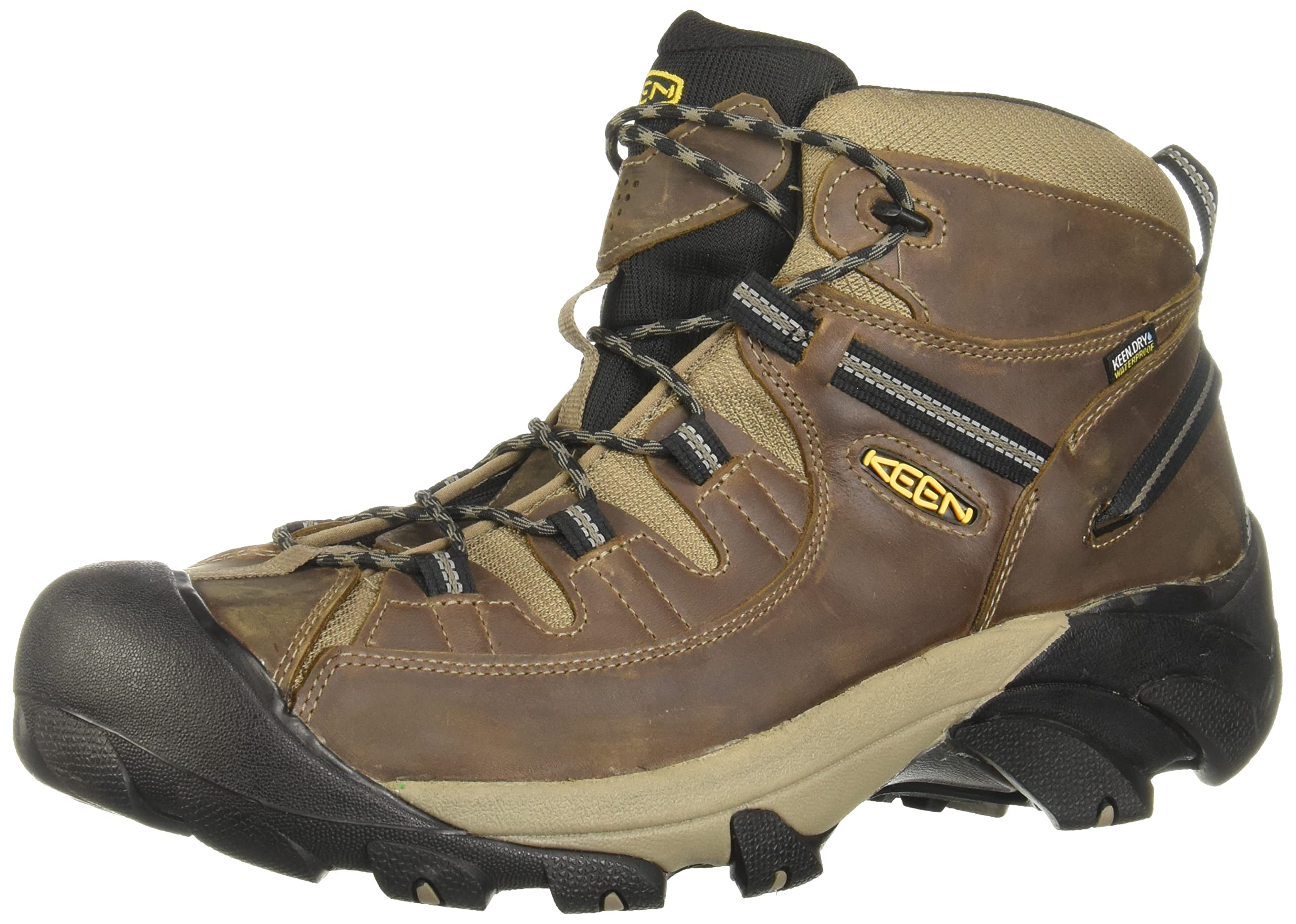 KEEN Men's Targhee 2 Mid Height Waterproof Hiking Boots - Lightweight Outdoor Trekking Shoes for Men - Perfect for Mountain Trails, Camping & Backpacking Adventures