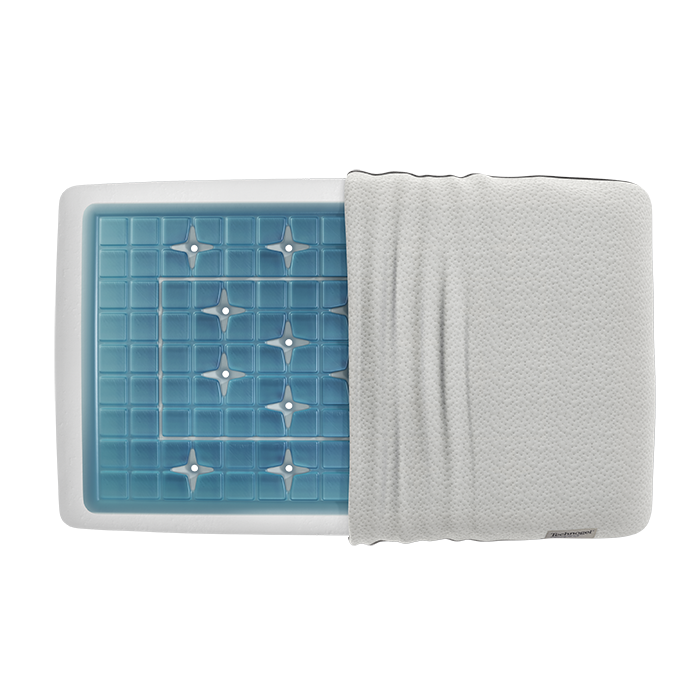 Technogel Deluxe Thin Pillow - Premium Memory Foam Pillow for Neck Pain Relief & Side Sleepers - Perfect for Travel, Home & Office Use