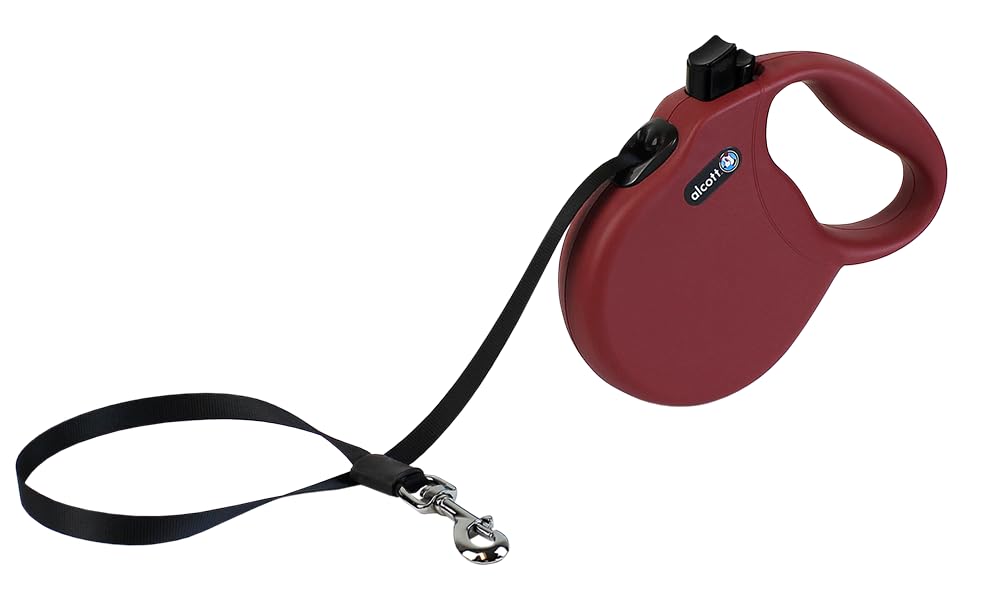 Alcott Wanderer Retractable Dog Leash for Small Dogs, 16ft Extendable, Durable & Tangle-Free, Red - Perfect for Walking, Training & Outdoor Adventures