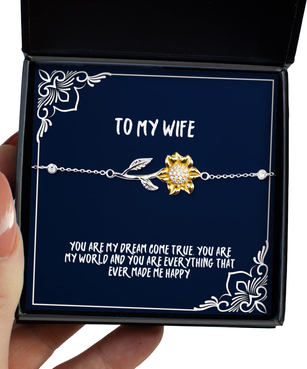 Valentine's Day Sunflower Bracelet for Wife - Romantic Gift for Her, Sterling Silver Jewelry with Heart Charm | Perfect for Anniversary, Birthday & Couple's Gift Idea