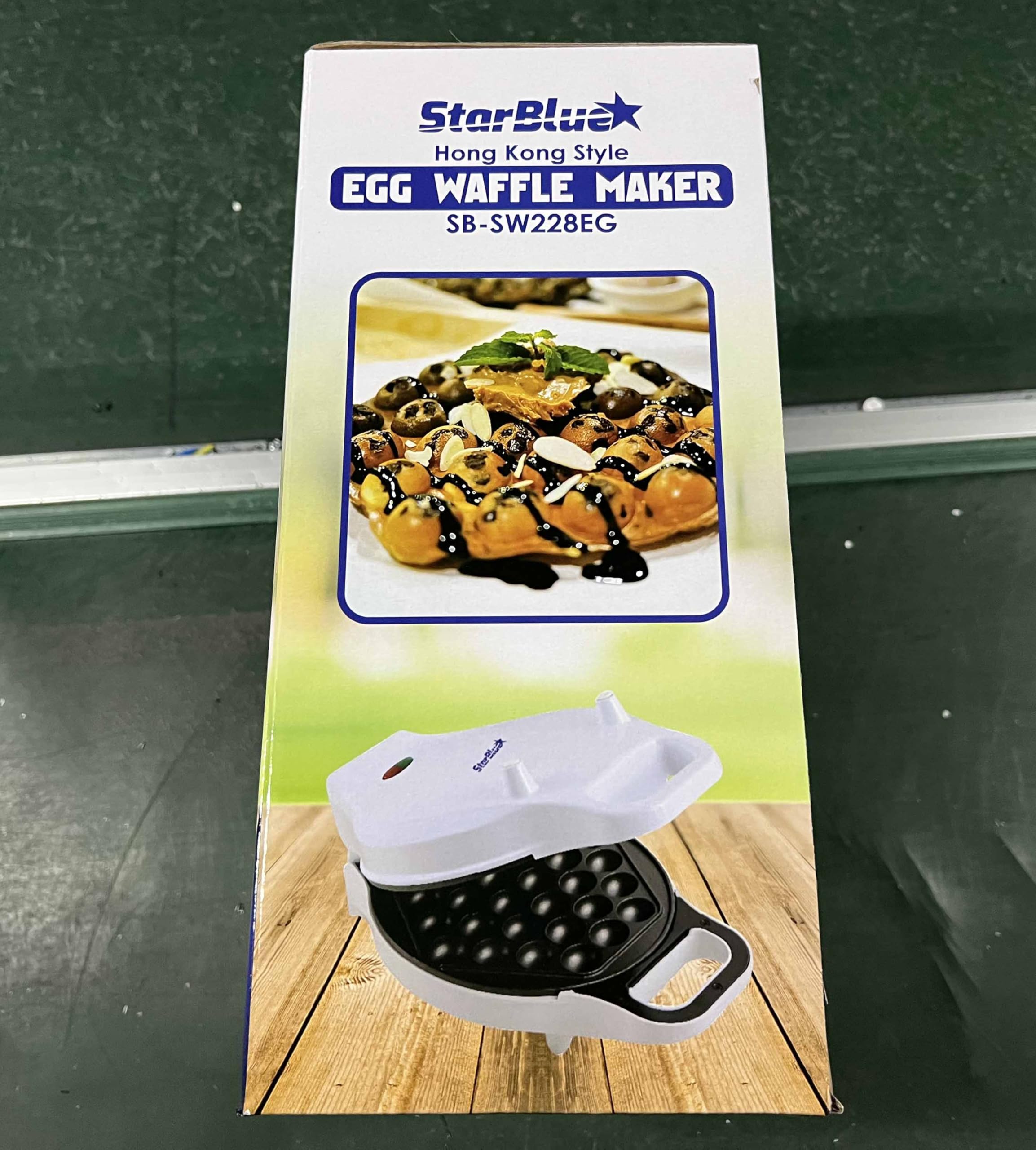 StarBlue Hong Kong Bubble Waffle Maker - 640W Electric Egg Puff Maker with Bonus Recipe eBook - White - 5-Minute Quick Cooking - Perfect for Breakfast, Desserts, and Party Snacks - UK Plug (220-240V 50/60Hz)
