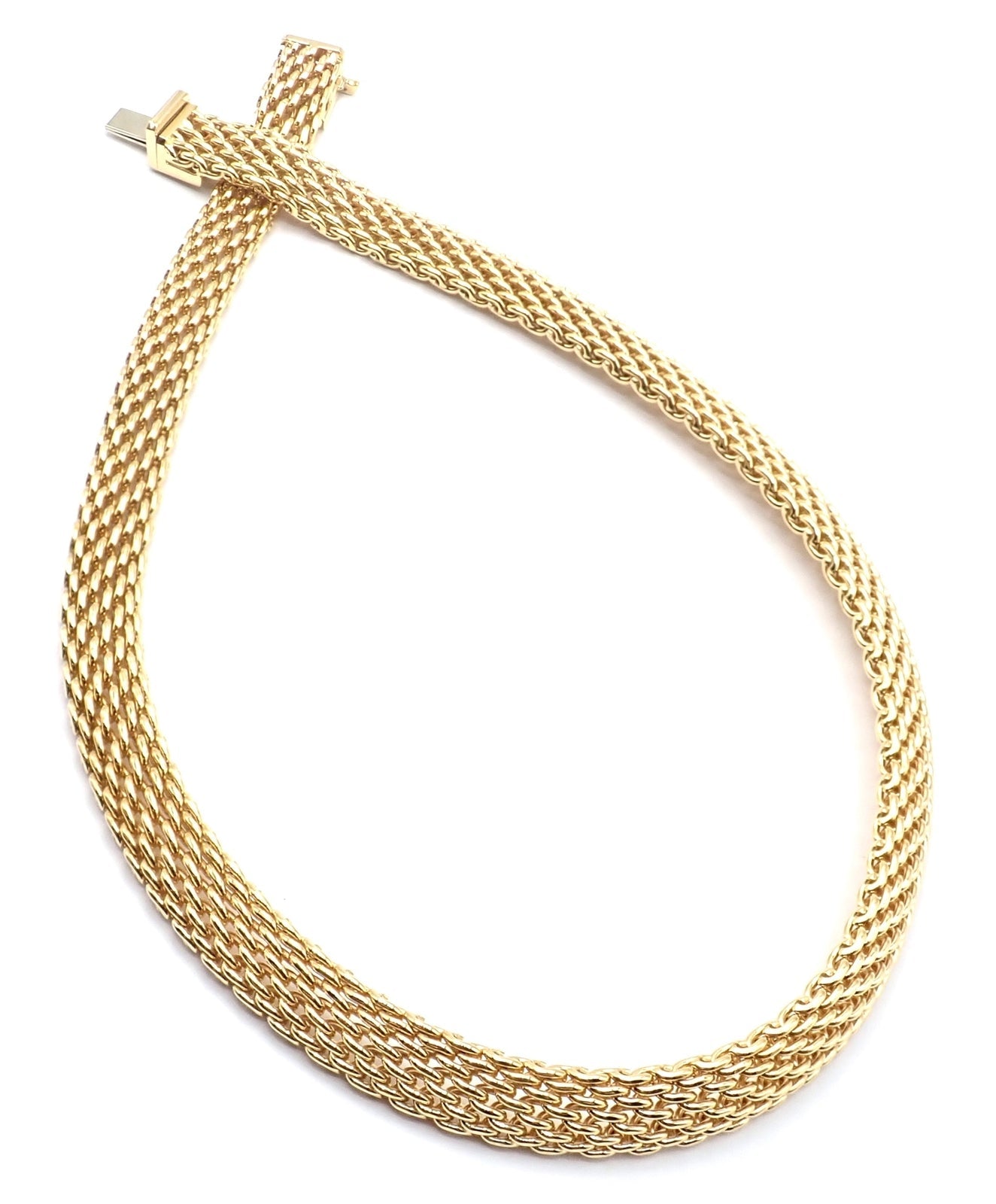 Authentic Tiffany & Co 18K Yellow Gold Somerset Mesh Heavy Necklace 89.3g | Luxury Jewelry for Women, Perfect for Weddings, Anniversaries & Special Occasions