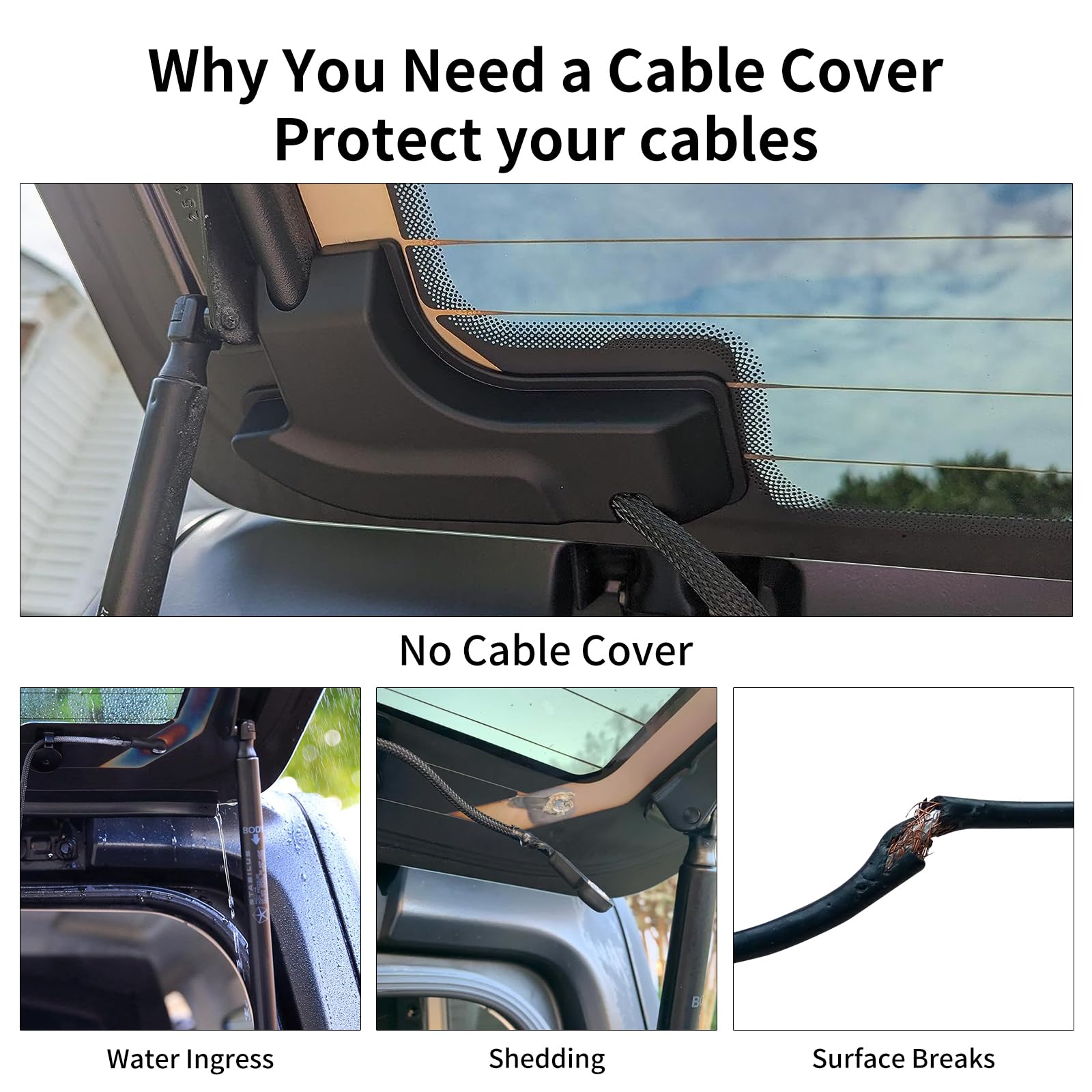 Jeep Wrangler (JL) & 4xe Rear Window Defogger Protective Cable Cover - Compatible with 2018-2024 Models | Interior Accessories | Prevents Damage & Enhances Safety for Winter Driving & Off-Road Adventures