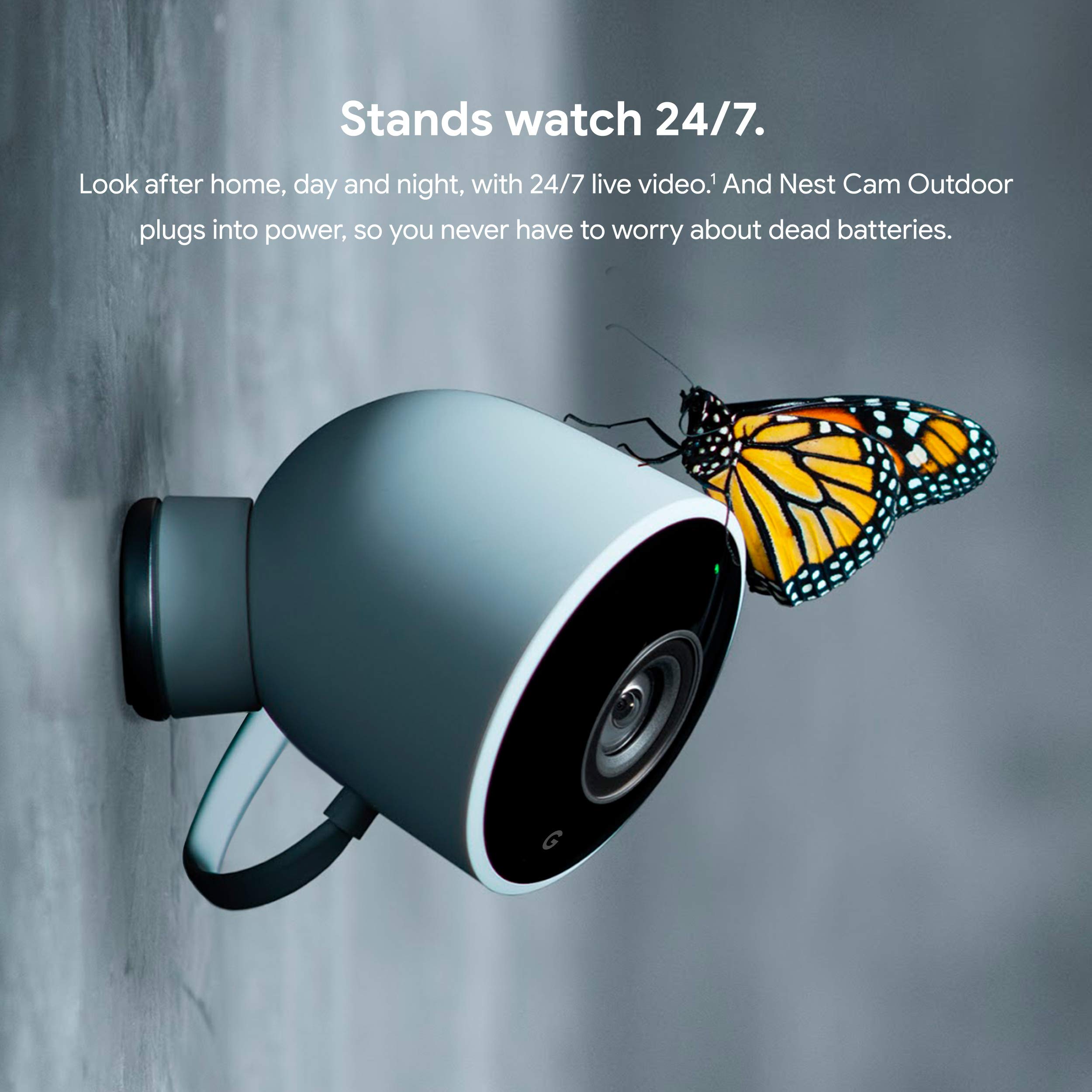 Google Nest Cam Outdoor 2-Pack (1st Gen) - Weatherproof Security Camera with Night Vision & Mobile App Control - Ideal for Home Surveillance, Backyard Monitoring & Business Security