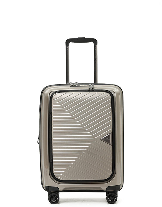 Tosca TCA100 20A 20-Inch Small Space Suitcase with Spinner Wheels and Champagne Finish - Perfect for Carry-On Travel & Compact Storage
