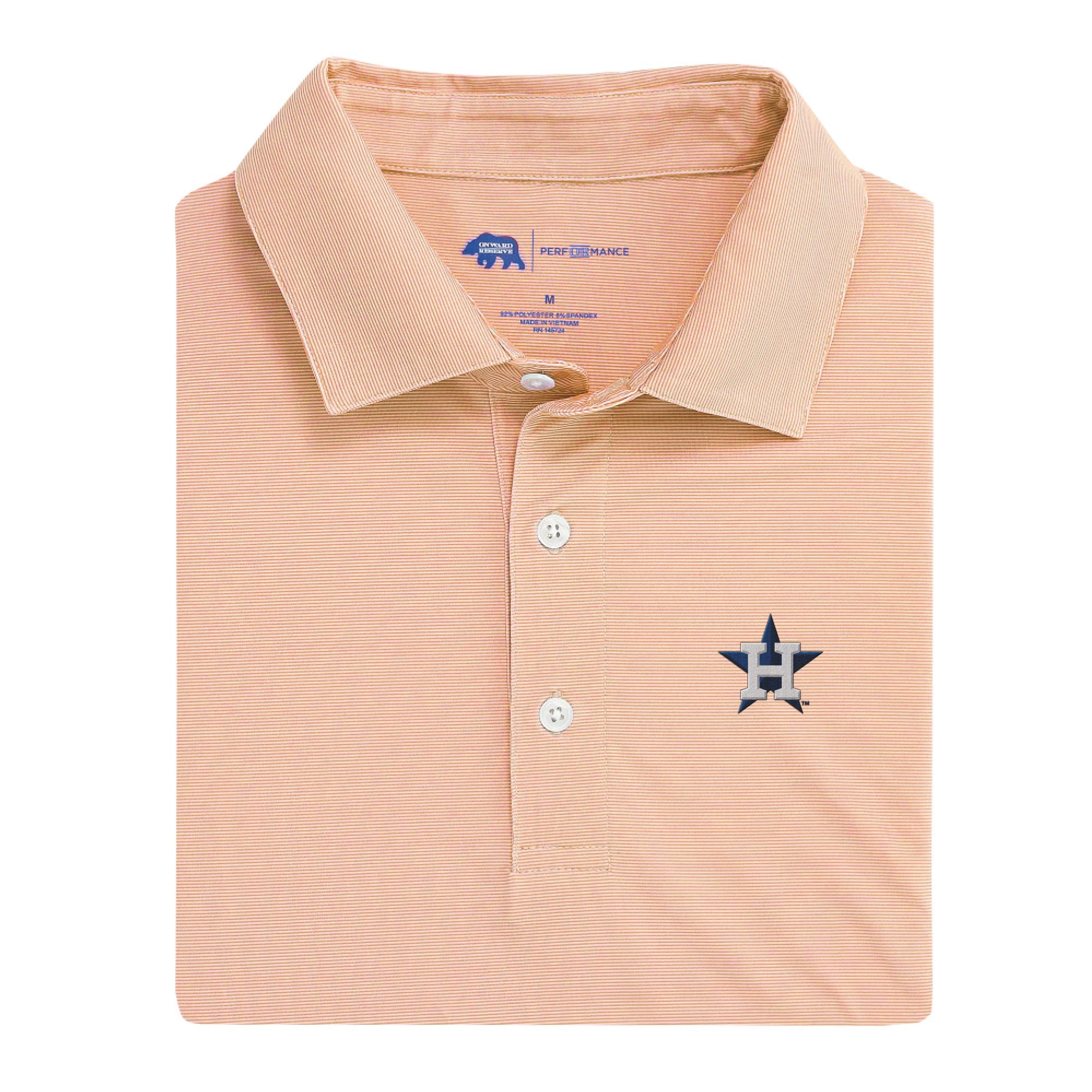 Houston Astros Hairline Stripe Performance Polo Shirt for Men - Moisture Wicking Baseball Jersey - Perfect for Games, Work & Casual Wear