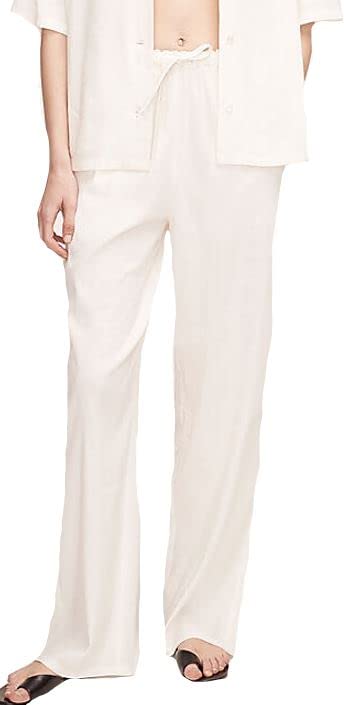 Rebecca Taylor Women's Stretch Linen Pants - Comfortable Pull-On for Work & Travel