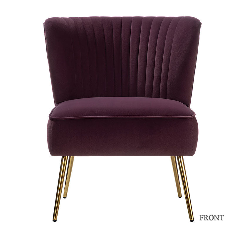 Lola Velvet Side Chair - Modern Upholstered Accent Chair for Living Room, Bedroom & Office - Soft Velvet Fabric with Sturdy Wooden Legs - Perfect for Dining, Lounge & Home Decor