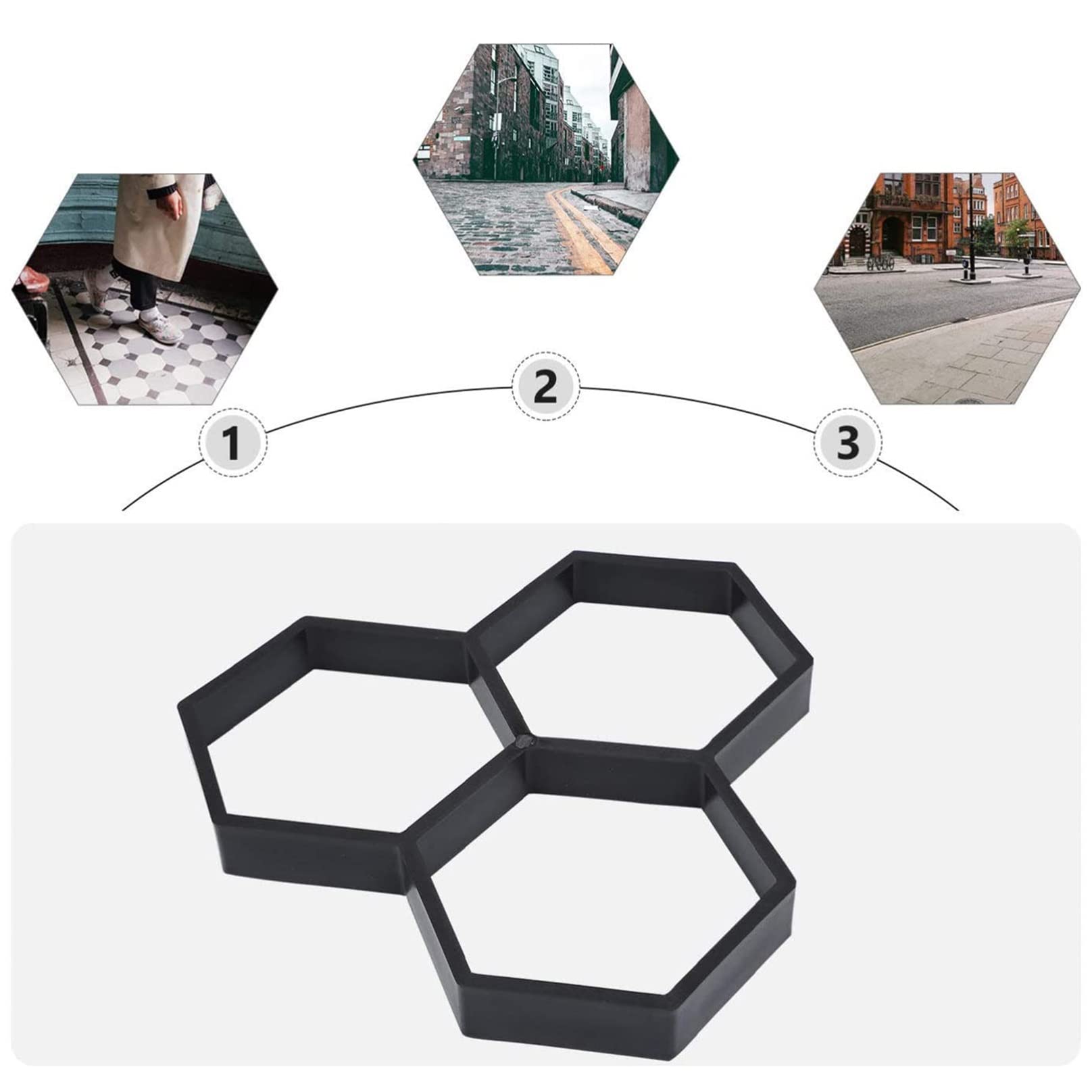 Reusable Hexagon Concrete Molds for DIY Walkway & Stepping Stones - Cement Path Maker for Lawn, Patio, Garden & Outdoor Pavement (Perfect for Creating Beautiful Garden Pathways & Landscape Designs)