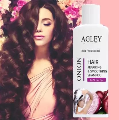 AGLEY Onion Shampoo for Hair Growth & Anti Hair Loss - 200ml | Sulfate-Free & Natural Ingredients for Thicker, Stronger Hair | Perfect for Daily Use & Damaged Hair Repair