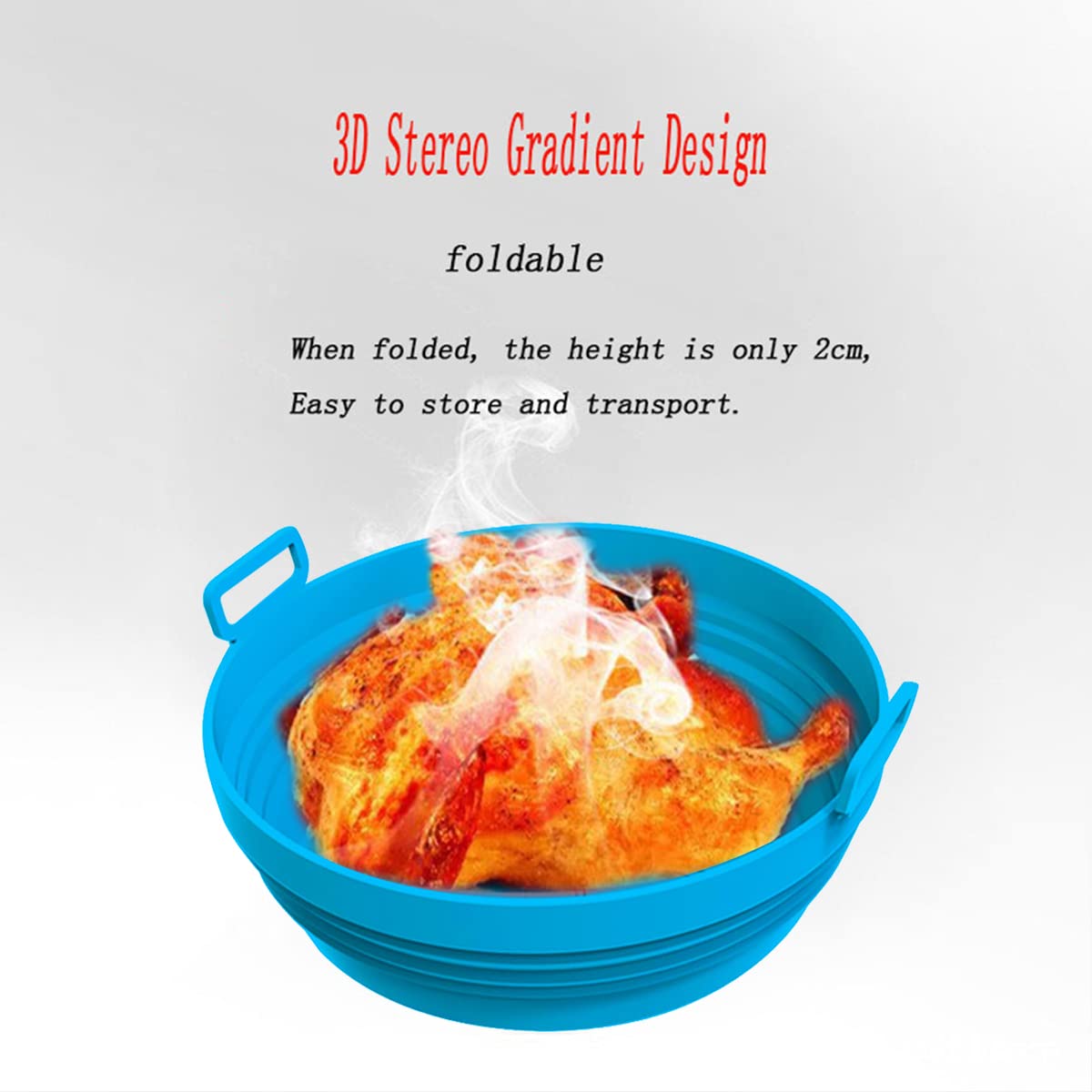 8 Inch Collapsible Silicone Air Fryer Basket - Space Saving Non-Stick Pot for Air Fryer Oven, Christmas Snowflake Design - Perfect for Baking, Roasting & Meal Prep at Home