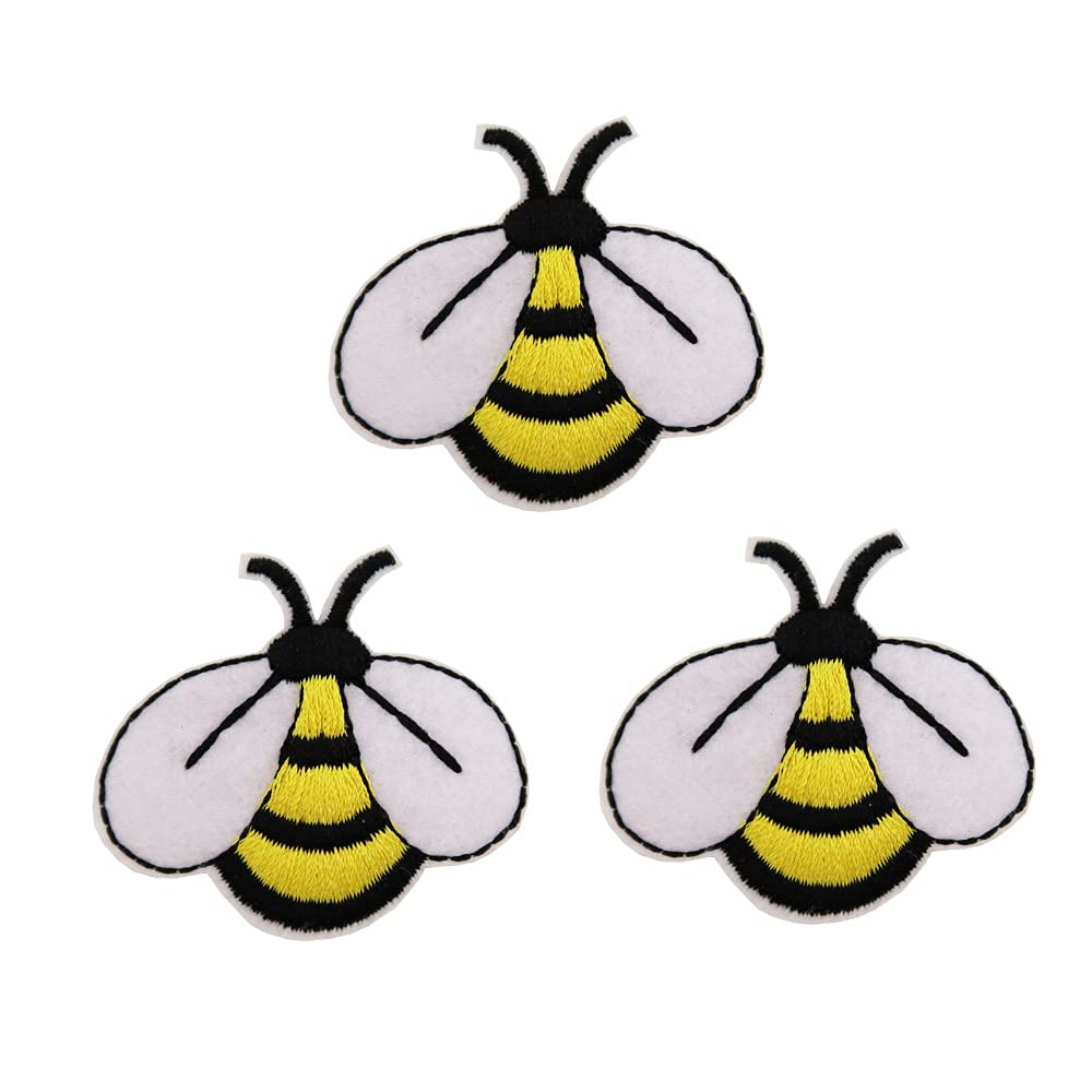 Bumble Bee Buzz Embroidered Iron On Patches for Jackets, Backpacks & DIY Crafts - Fun Sew-On Appliques for Clothing Customization
