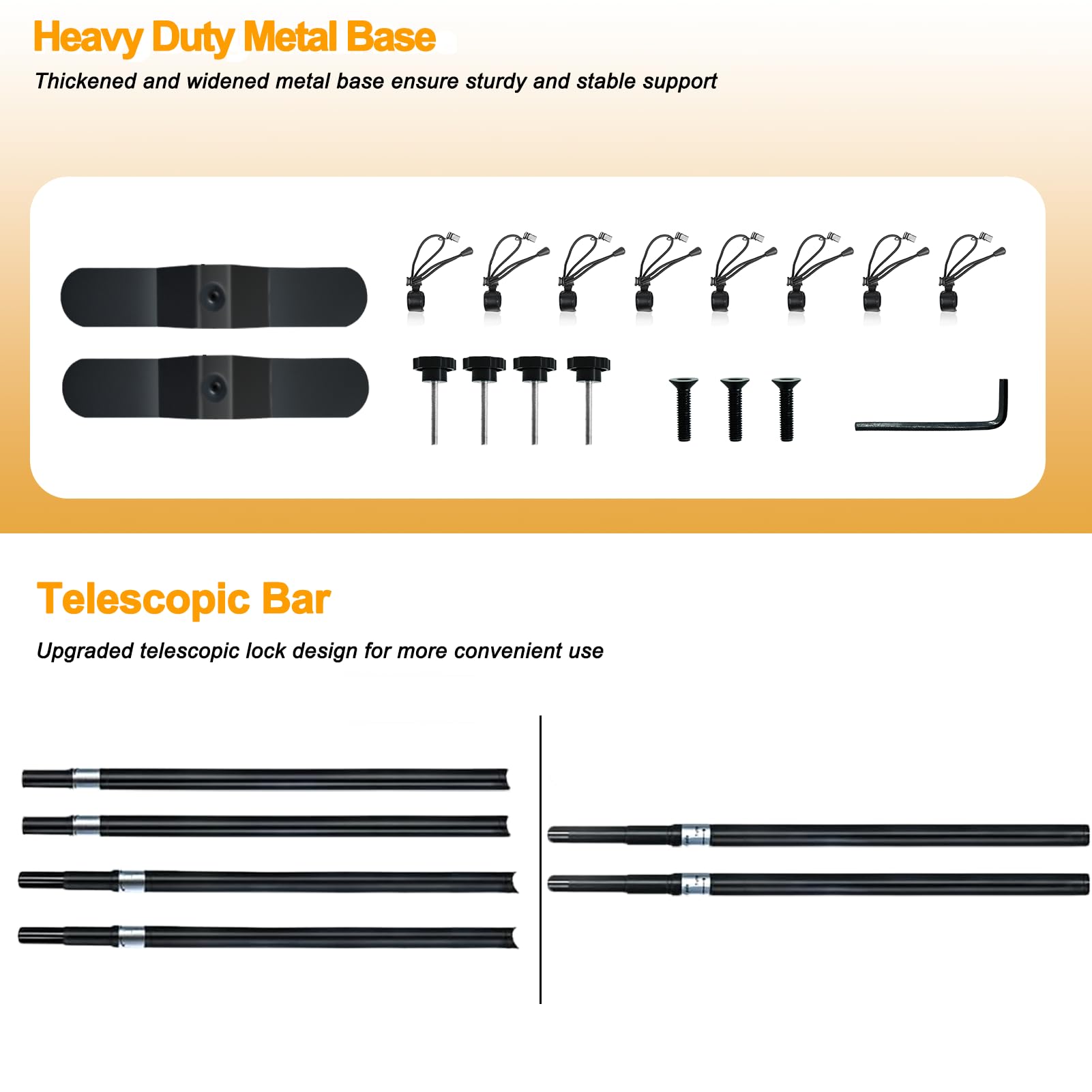 EMART 10x10 ft Heavy Duty Banner Backdrop Stand Kit - Adjustable Frame for Step & Repeat Backdrops - Perfect for Photography, Trade Shows, Photo Booths, Events & Branding Displays