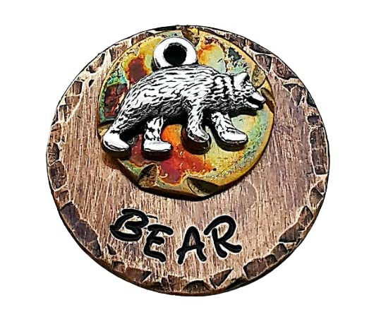 Custom Hand-Stamped Bear Dog Tag - Personalized Pet ID Tag for Dogs & Cats - 1
