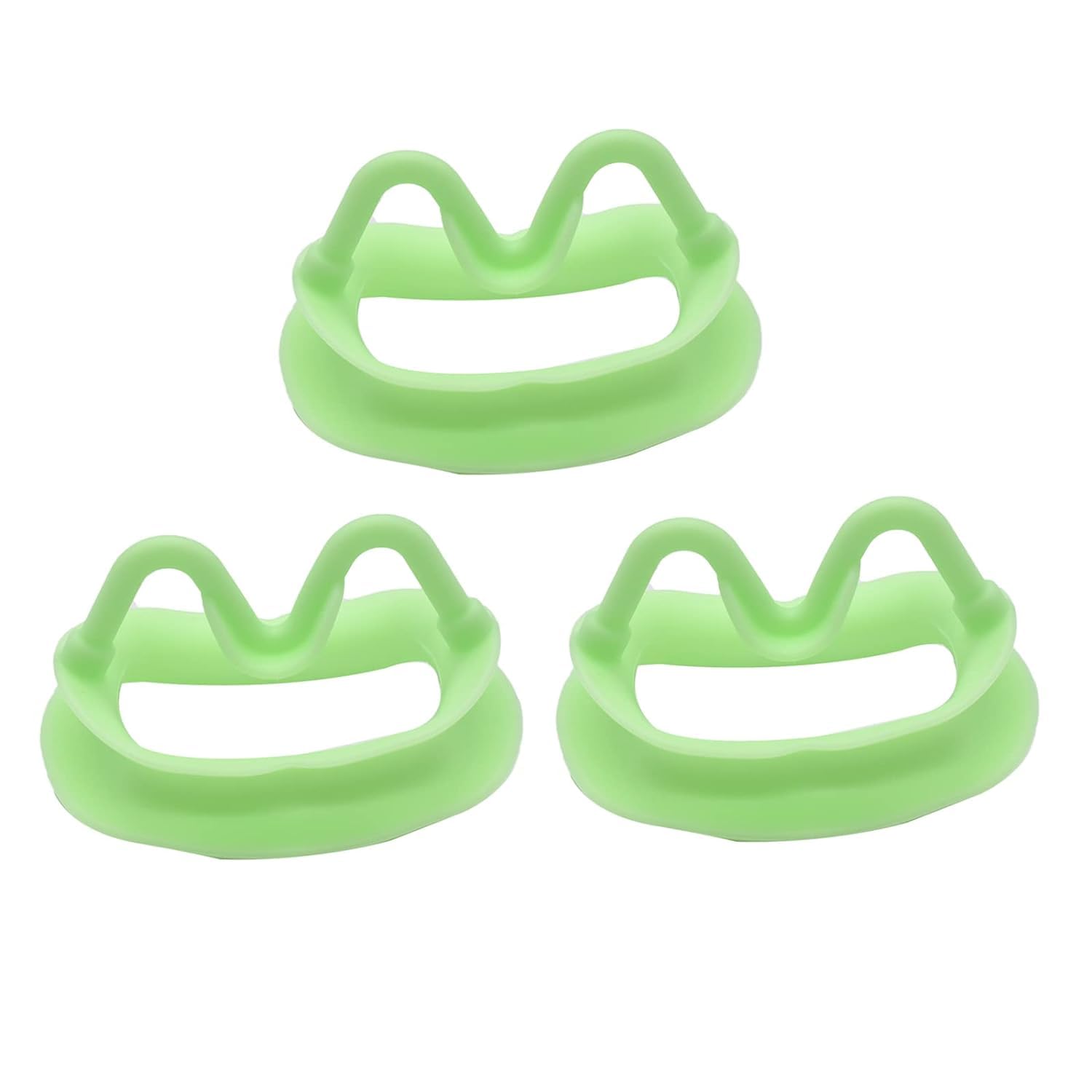 3Pcs Dental Cheek Retractor for Teeth Whitening & Oral Exams - Reusable Silicone Mouth Opener, Lip Retractor & Dental Mouth Prop (Green) - Perfect for Dentists, Hygienists & At-Home Teeth Whitening Kits