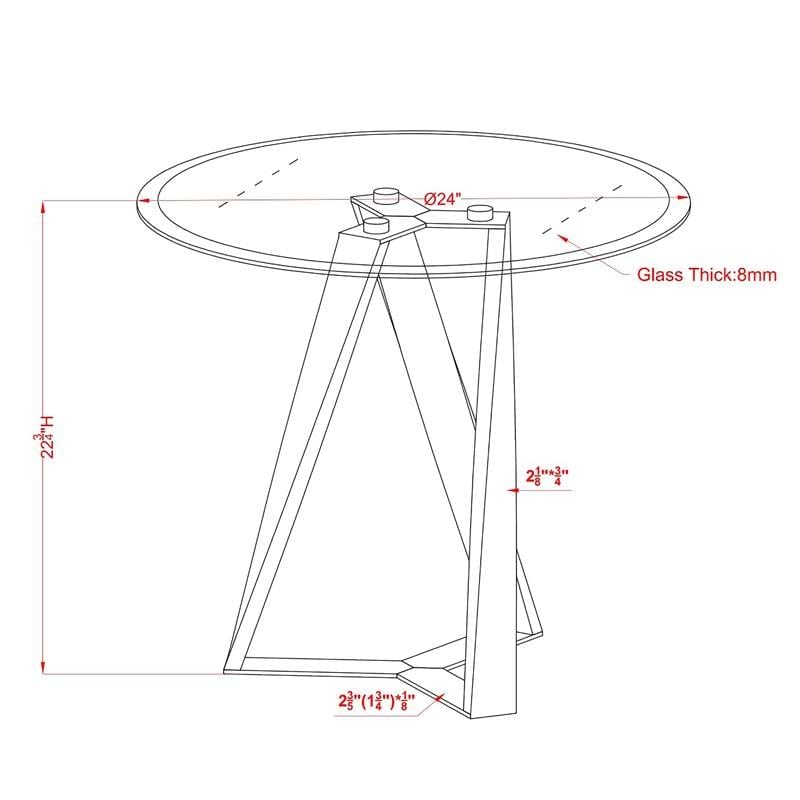 Furniture of America Hetra Modern Black Glass Top End Table - Stylish Accent Table for Living Room, Bedroom, or Office Decor