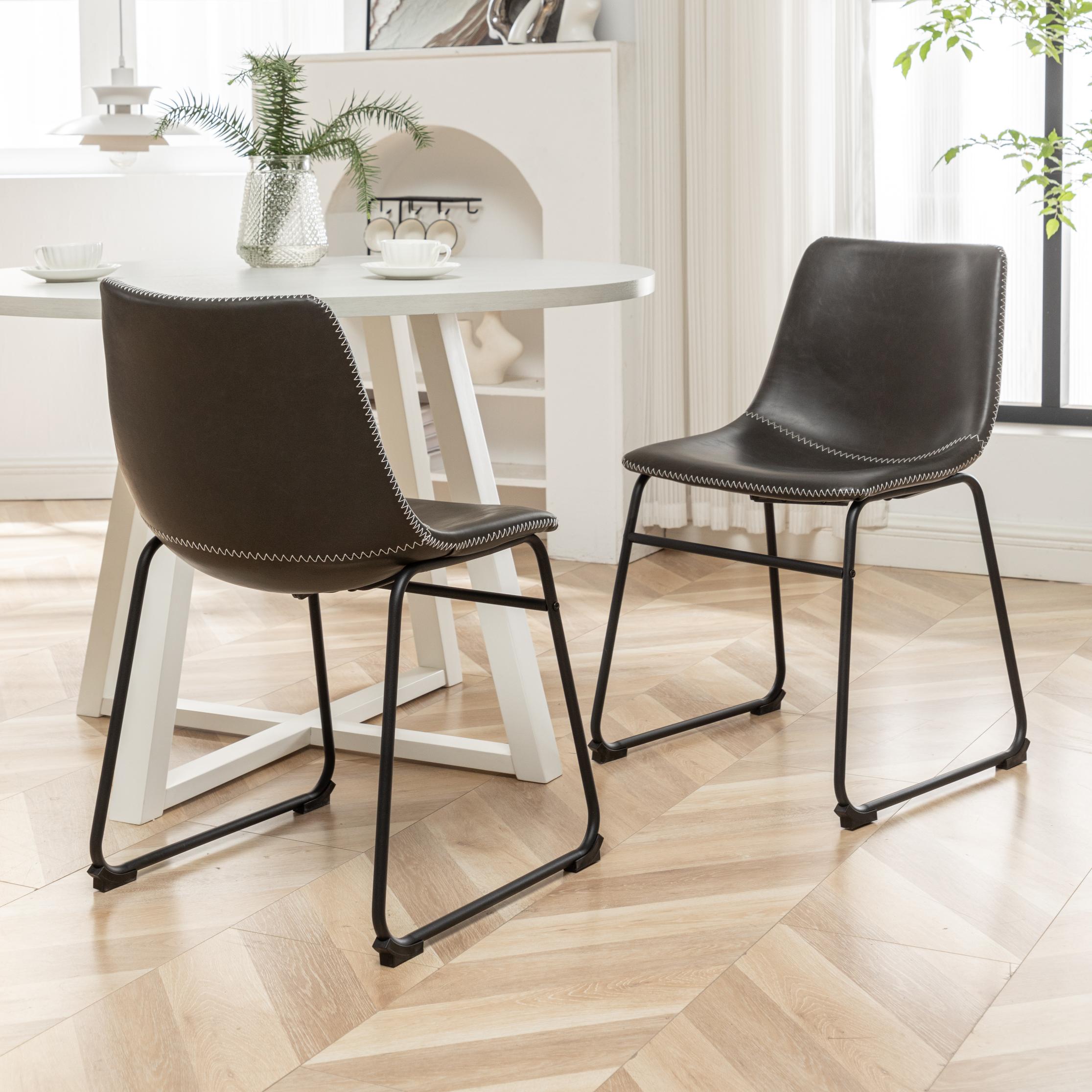 Roundhill Furniture Varna 5-Piece Round Dining Set with Trestle Table & 4 Stylish Chairs - Perfect for Small Spaces, Breakfast Nooks & Cozy Family Meals