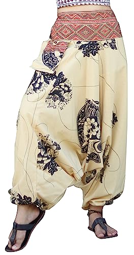 Striped Cotton - Fish Floral - Bisque Cream