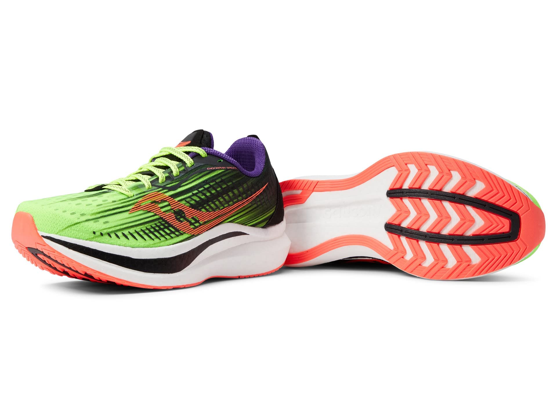 Saucony Women's Endorphin Speed 2 Running Shoes - Lightweight Cushioned Road Racing Sneakers for Marathon Training & Long Distance Running
