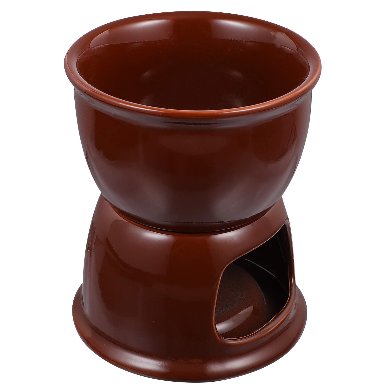 DOITOOL Ceramic Chocolate Fondue Pot Set - Porcelain Butter Warmer Bowl for Melting Chocolate, Cheese & Seafood - Perfect for Romantic Dinners, Parties & Fondue Nights