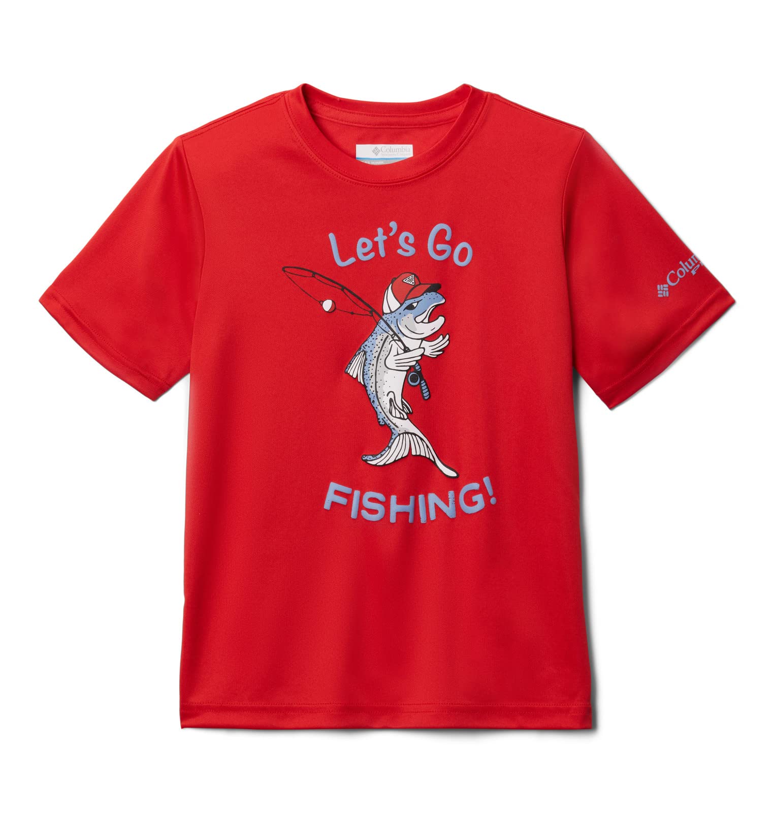 Columbia Boys' Terminal Tackle PFG Marlin America Short Sleeve Fishing Shirt - UPF Sun Protection, Quick-Dry & Breathable for Outdoor Fishing & Summer Adventures