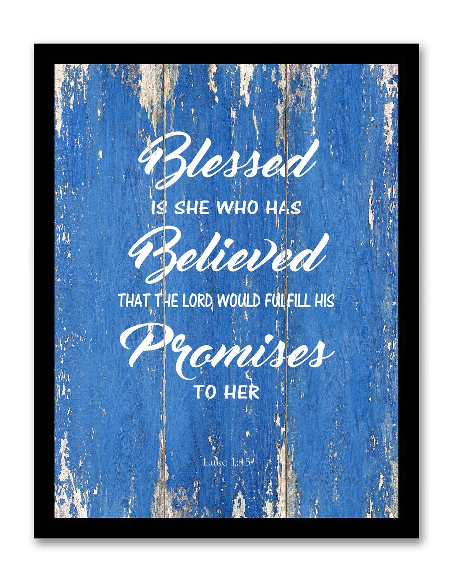 Luke 1:45 Bible Verse Wall Art - Framed Home Decor for Faithful Living