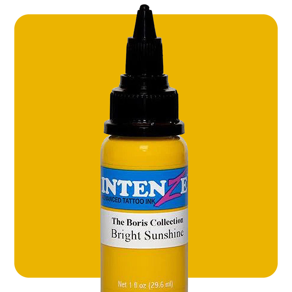 Bright Sunshine Boris Series Intenze Tattoo Ink 1oz Bottle - Professional Tattoo Artist Supplies for Permanent Makeup & Body Art