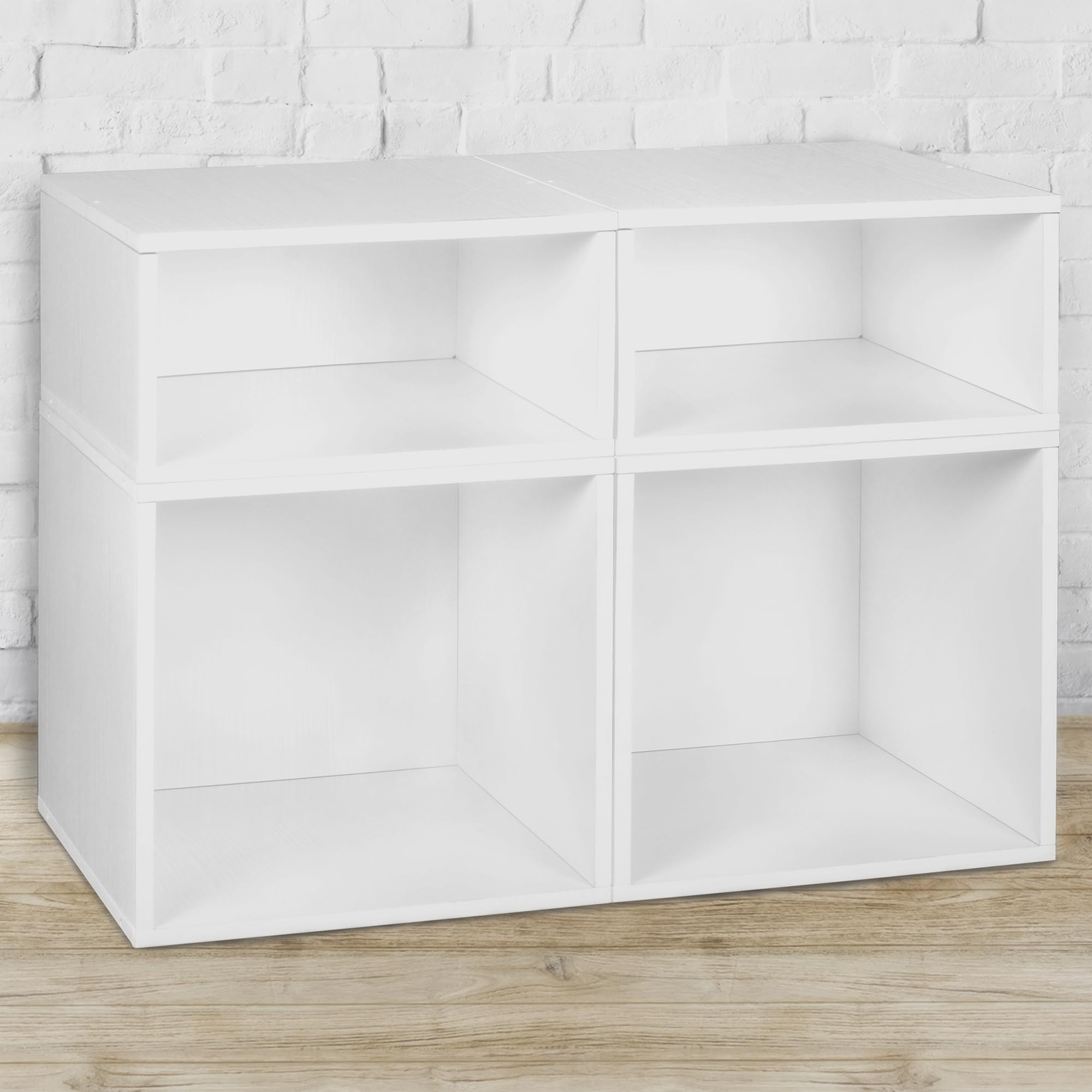 Premium Niche Cubo Deluxe Storage Set with Full & Half-Size Cubes (2-Piece, White) - Perfect for Home Organization, Closet Storage & Kids' Room Decor