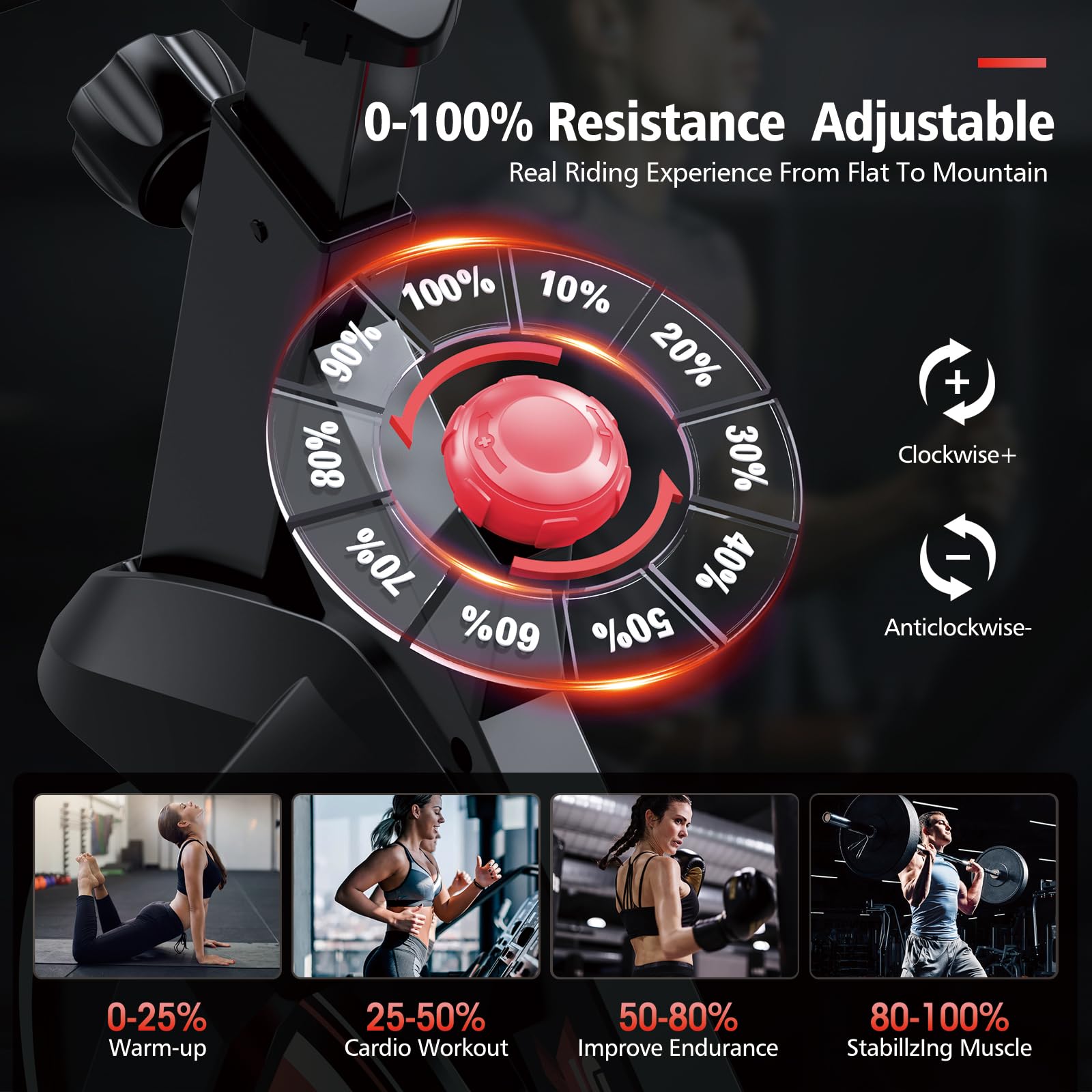 Premium Exercise Bike for Home Cardio Workouts - Silent Belt Drive Indoor Cycling Bike with Heart Rate Monitor & Digital Display - Comfortable Seat Cushion & 300lbs Weight Capacity - Perfect for Home Gym, Apartment Fitness & Low-Impact Training