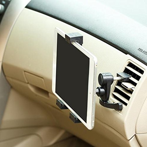 Universal Car Air Vent Tablet Holder - 360° Rotating Swivel Mount Stand for iPad Mini, iPad Pro 9.7, Archos 10.1 G9 & More - Secure Hands-Free Viewing for GPS Navigation & Entertainment While Driving
