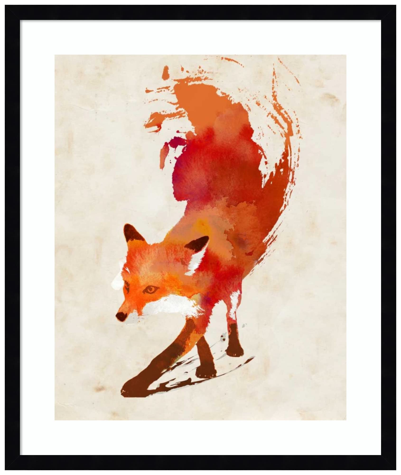 Amanti Art Framed Wall Art Print - 25x21 Fox Painting by Robert Farkas | Modern Animal Wall Decor for Living Room, Bedroom, Office | Contemporary Home & Office Decor | Perfect Gift for Nature Lovers