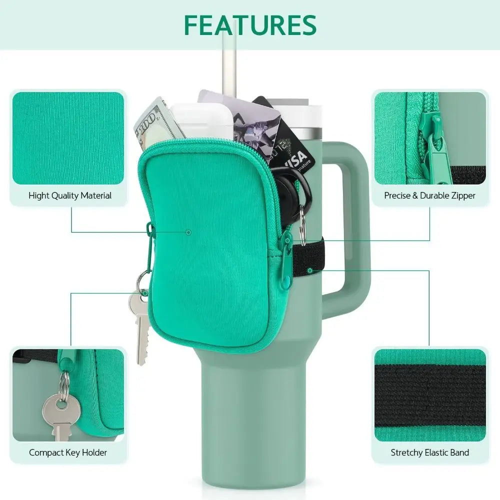 Neoprene Water Bottle Holder for Stanley Quencher 40oz & 20oz - Insulated Sleeve for Adventure, Hiking, Gym & Outdoor Activities