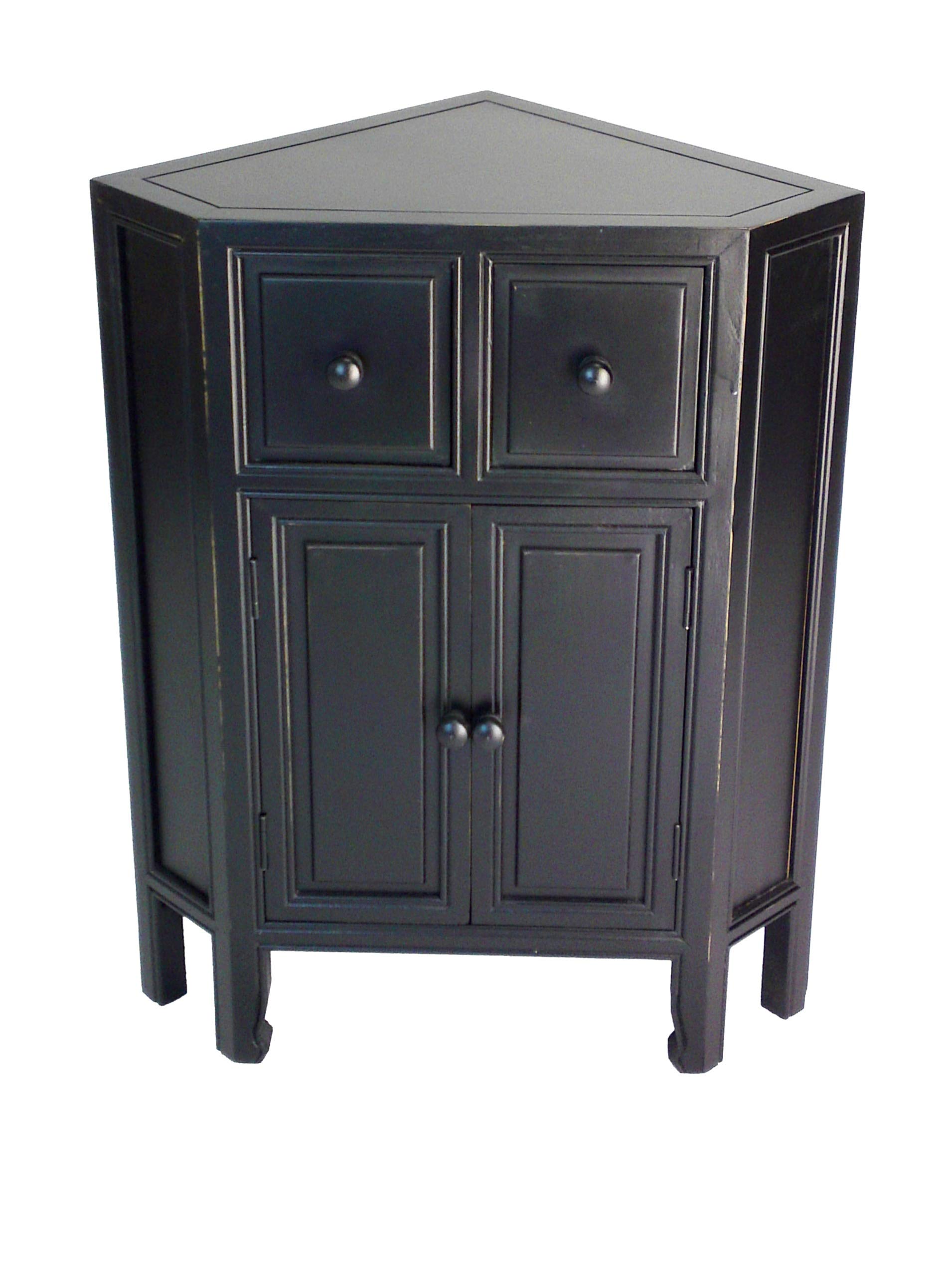 Wayborn Suchow Corner Cabinet 136764 - Space-Saving Storage Solution for Living Room, Bedroom & Kitchen | Modern Wooden Cabinet for Home Organization