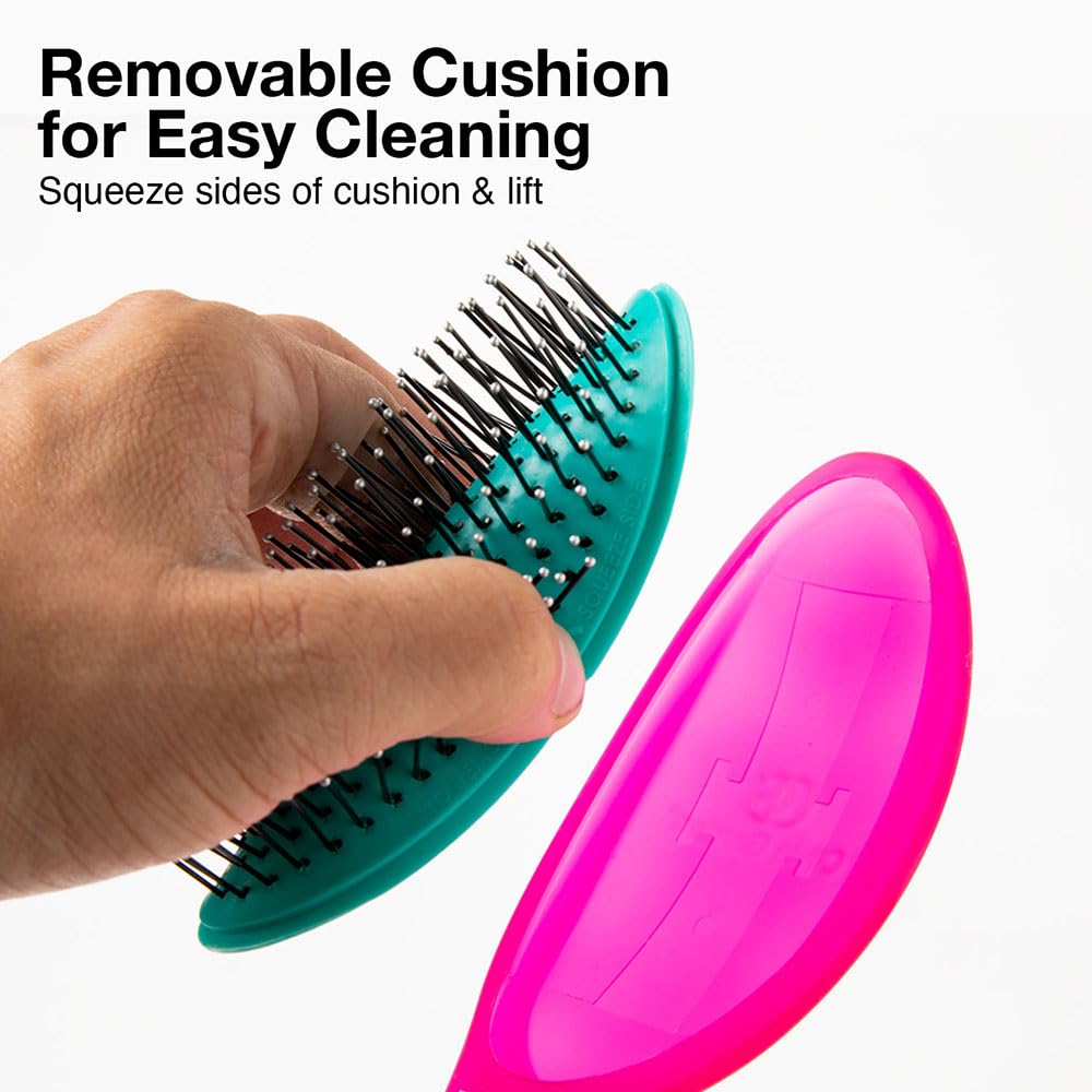 Olivia Garden Detangling Brush - Removable Cushion for Scalp Massage, All Hair Types - Perfect for Wet & Dry Hair Care at Home