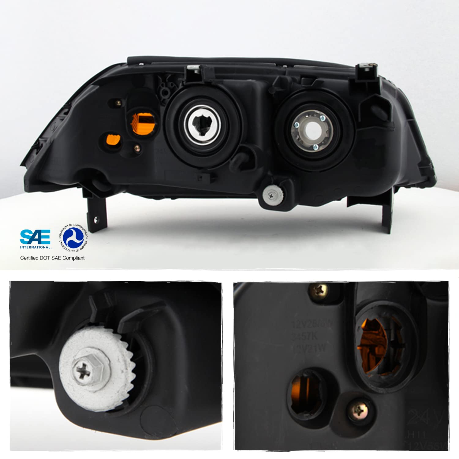 AKKON Chrome Bezel Headlights for Acura MDX - Direct Replacement Driver & Passenger Side Head Lamps Pair - Upgrade Your Ride for Night Driving & Enhanced Visibility