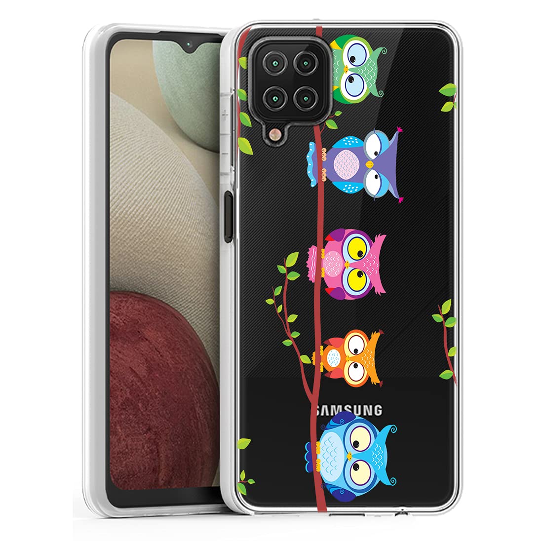 Shockproof Rugged TPU Clear Phone Case for Samsung Galaxy A12 - Durable Protection for Everyday Use, Outdoor Activities & Work - Owls Branch