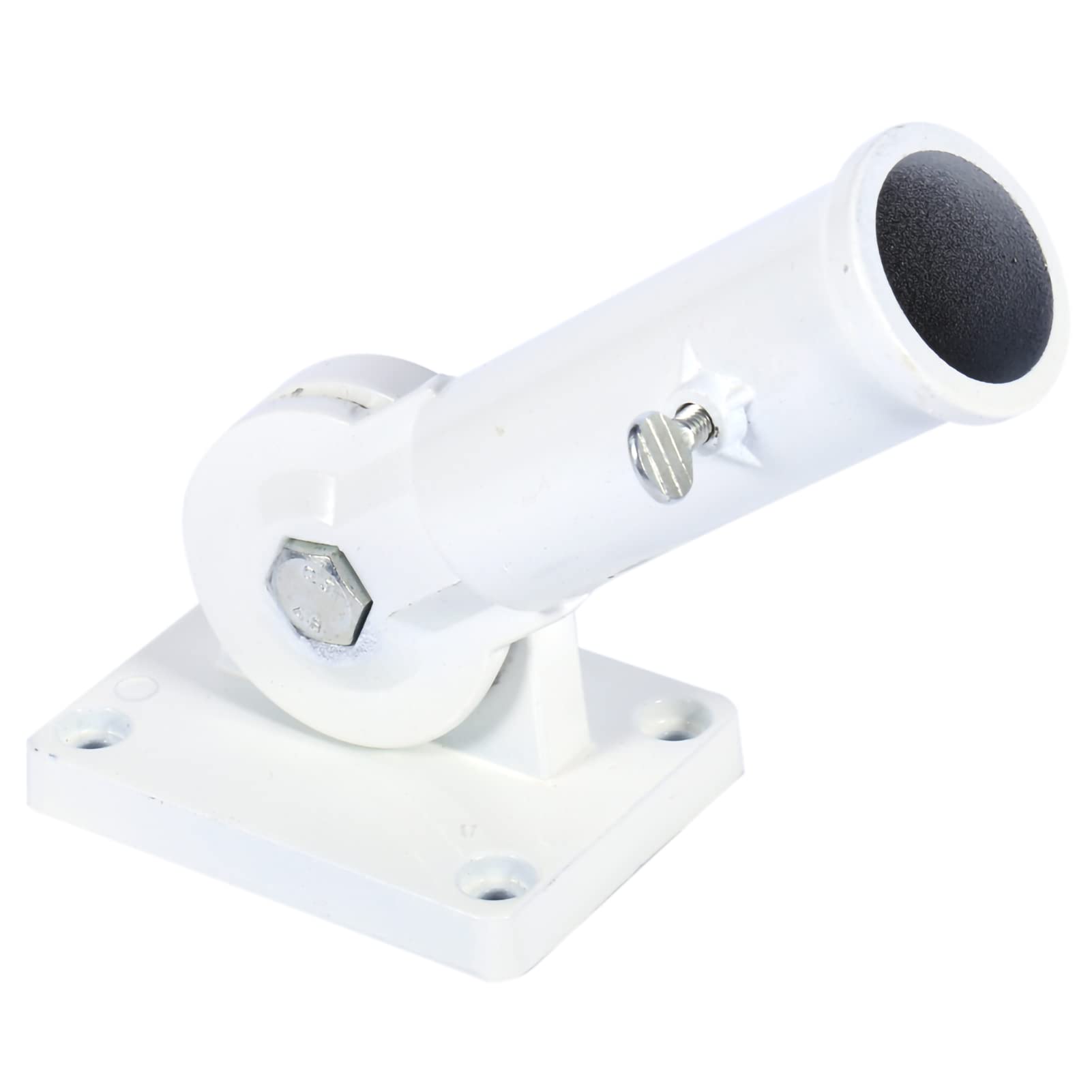 AYNEFY Adjustable Wall Mount Flag Pole Holder - Heavy Duty White Metal Bracket with Screws for Flags & Windsocks | Perfect for Outdoor, Garden, Patio, and Home Decor