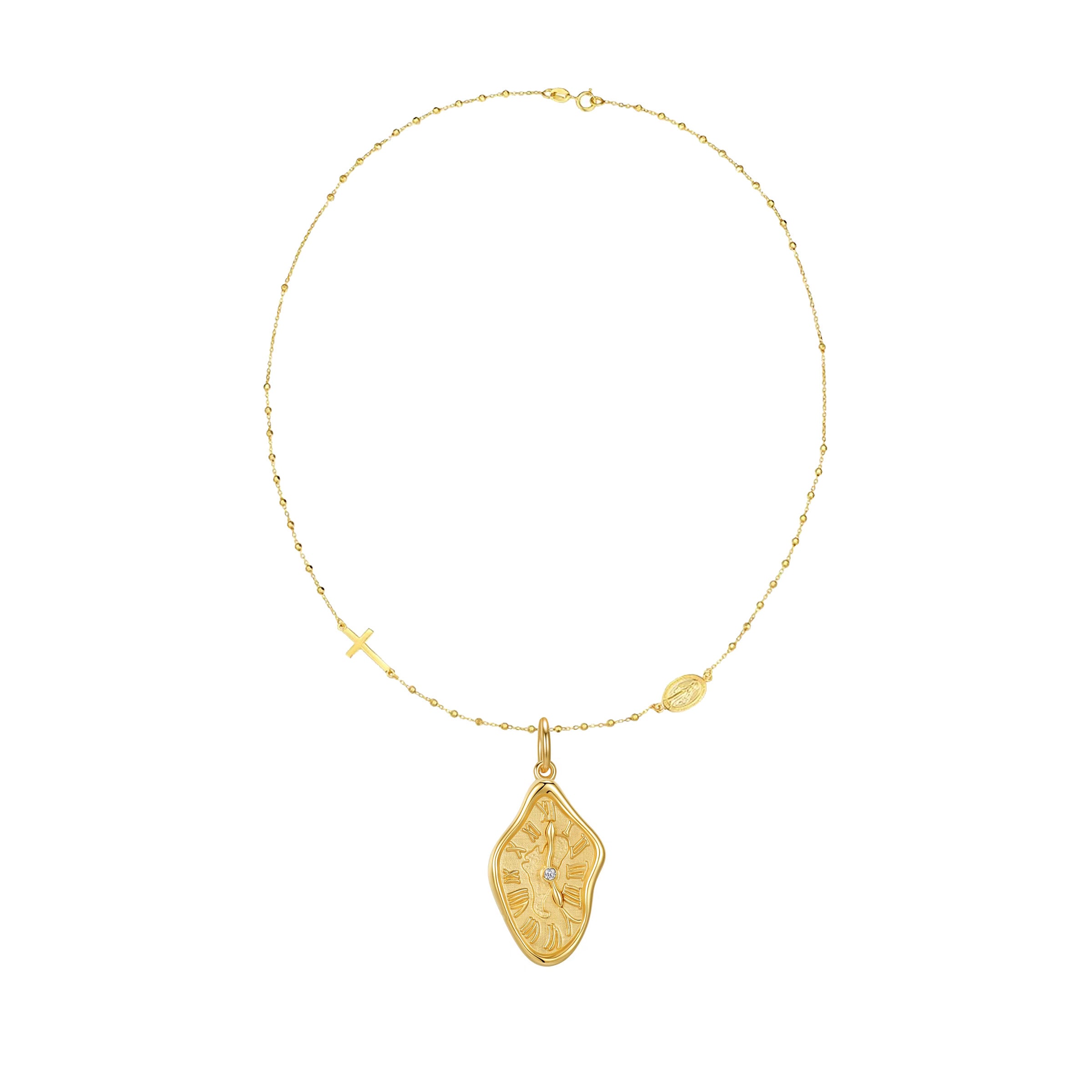 Xenomorph Solid Gold Alien Footprint Necklace - Sci-Fi Jewelry for Men & Women - Perfect Gift for Movie Fans & Collectors