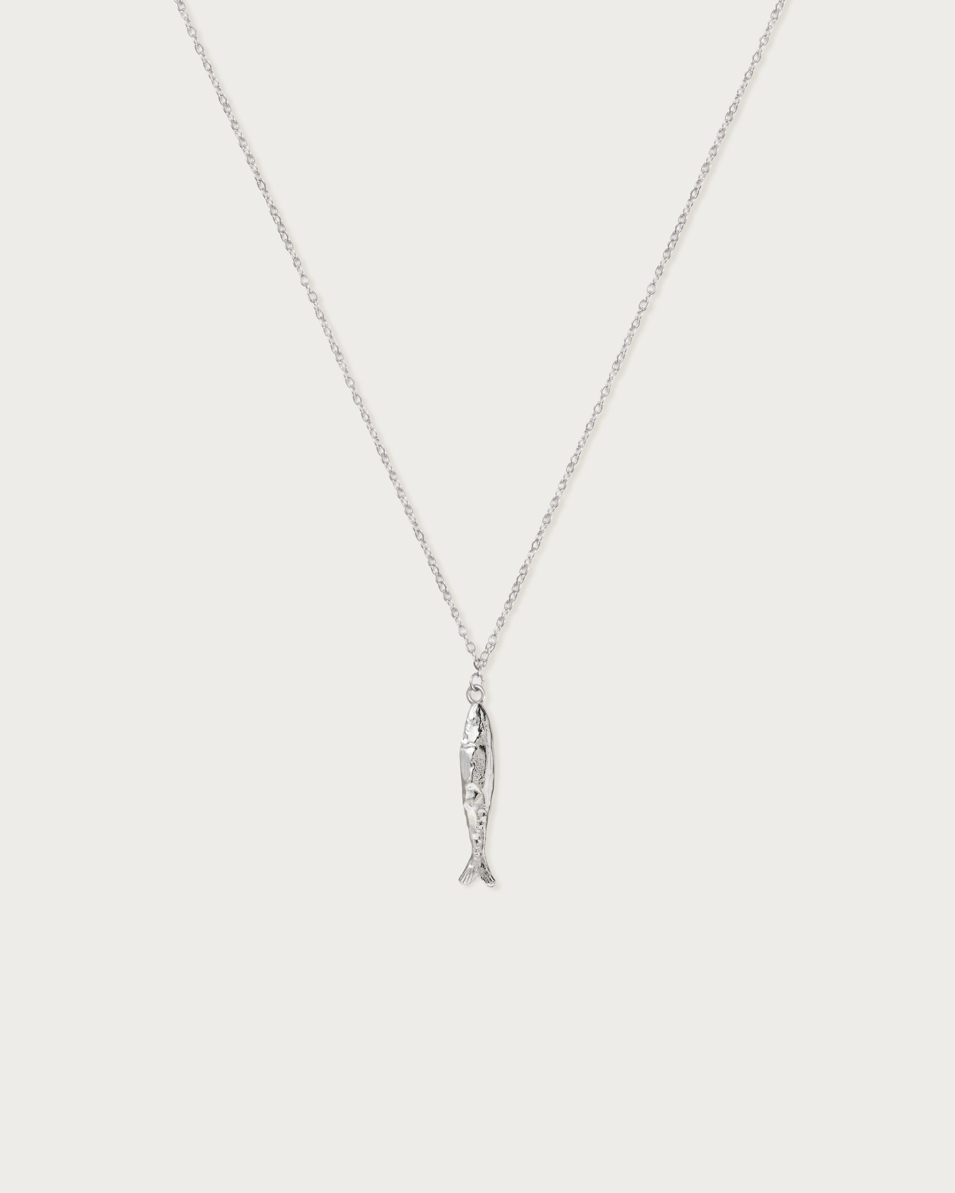 Elegant Silver Anchovy Necklace for Women - Minimalist Fish Pendant Jewelry - Perfect for Daily Wear, Gifts & Beach Outfits
