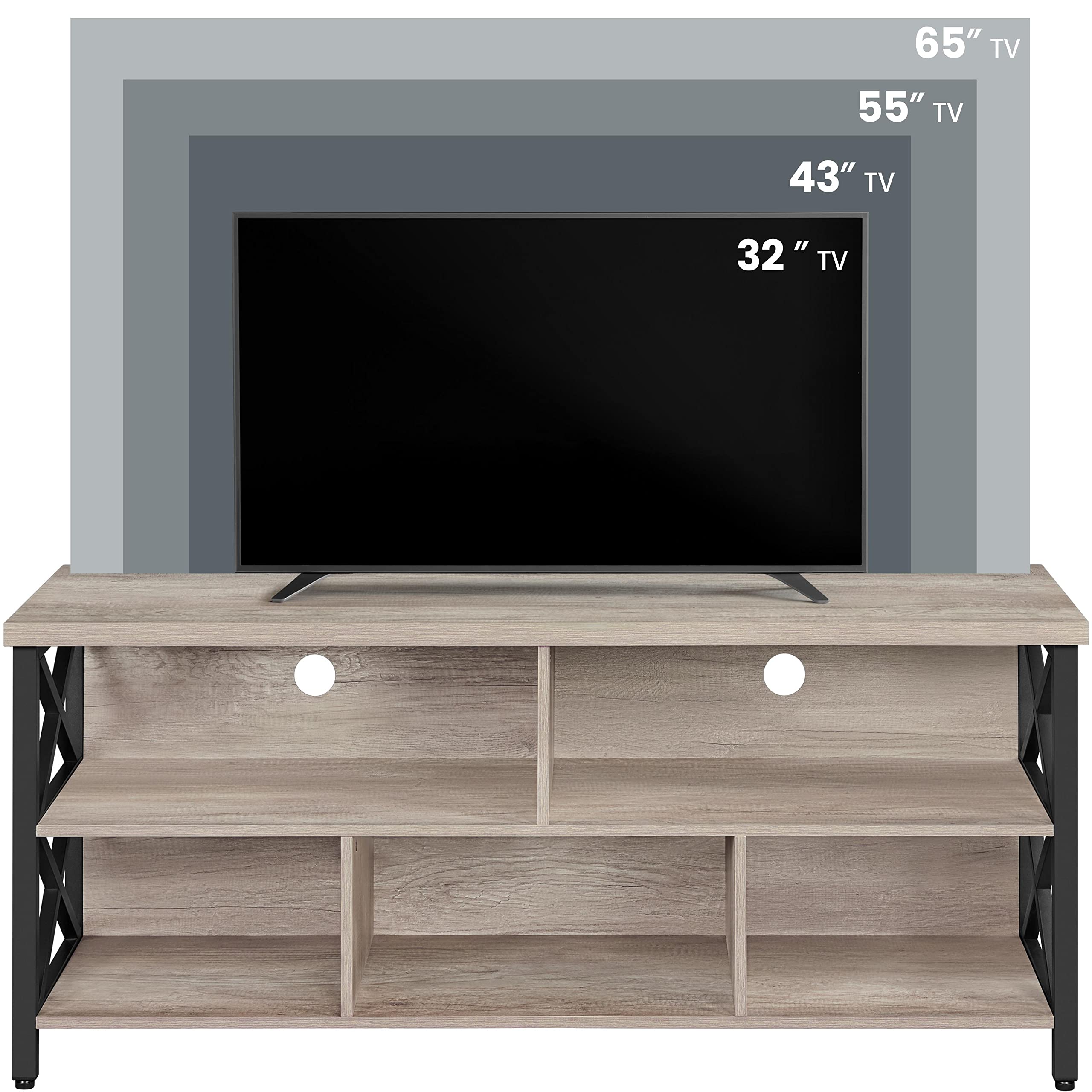 Yaheetech 4-Piece Gray Living Room Furniture Set - TV Stand for 65 Inch TV with Storage, Lift-Top Coffee Table with Baskets & 2 Side Tables - Modern Home Decor for Small Spaces, Apartments & Family Gatherings