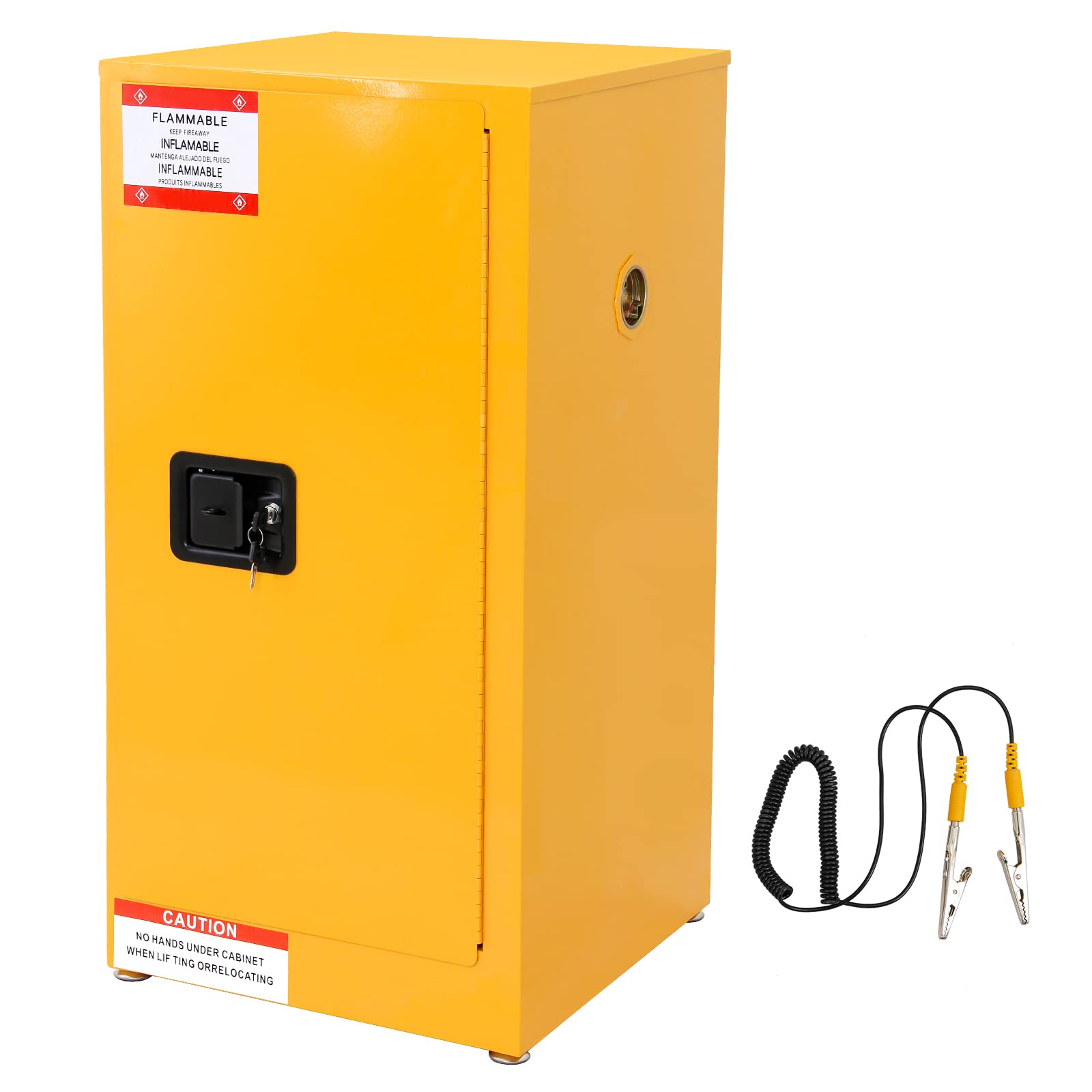 18x18x35 Flammable Safety Storage Cabinet - Galvanized Steel Explosion Proof Cabinet for Chemicals | Commercial, Industrial & Home Use | Garage, Workshop, Laboratory Safety Solution (Yellow)