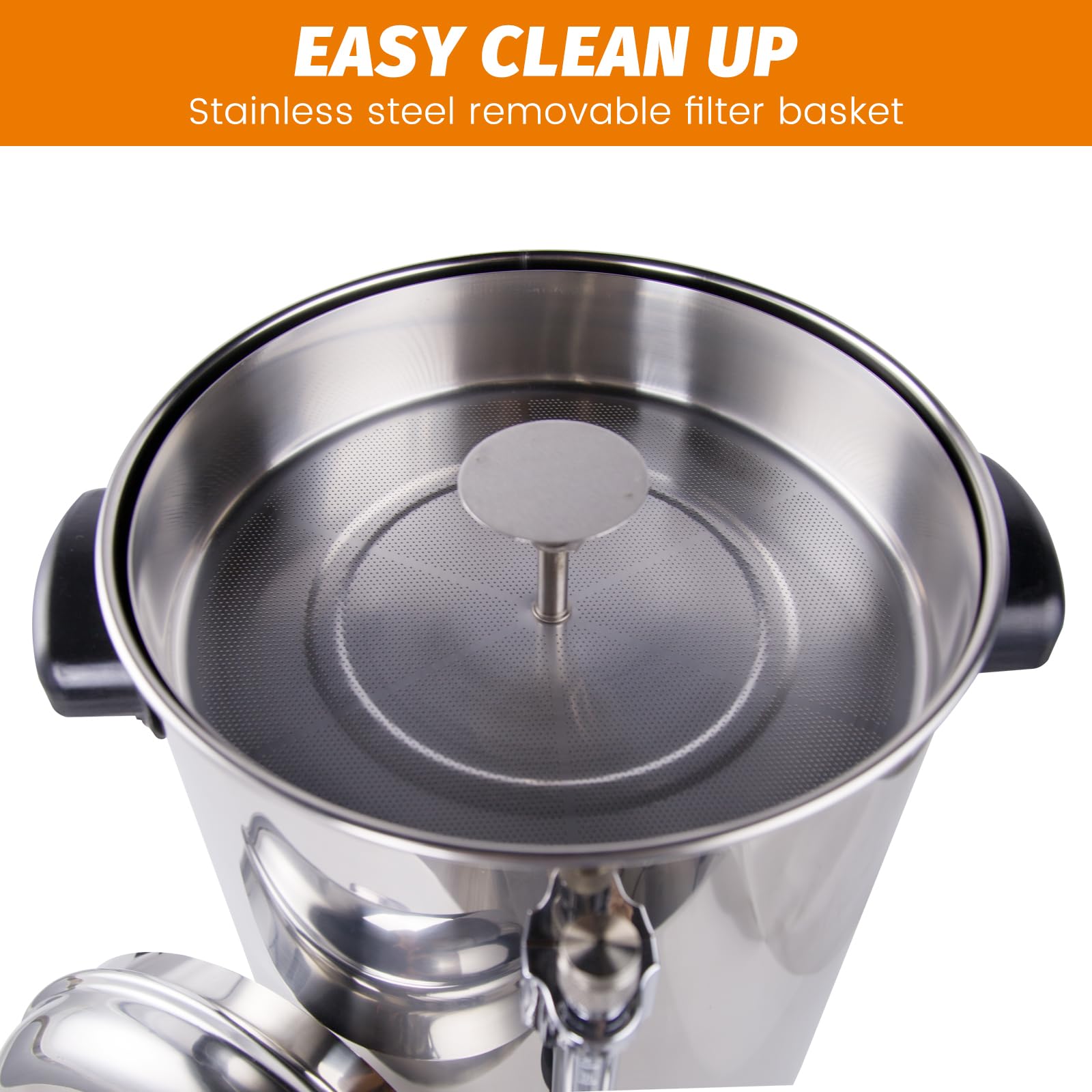 65 Cup Commercial Coffee Urn Percolator with Removable Filter - Large Capacity Coffee Maker for Office, Parties, Catering, Restaurants & Events