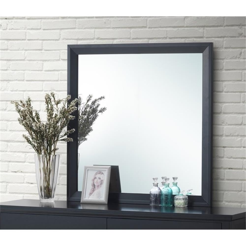 Glory Furniture G1336 Primo Black Full-Length Mirror - Elegant Floor Mirror for Bedroom, Living Room & Entryway Decor
