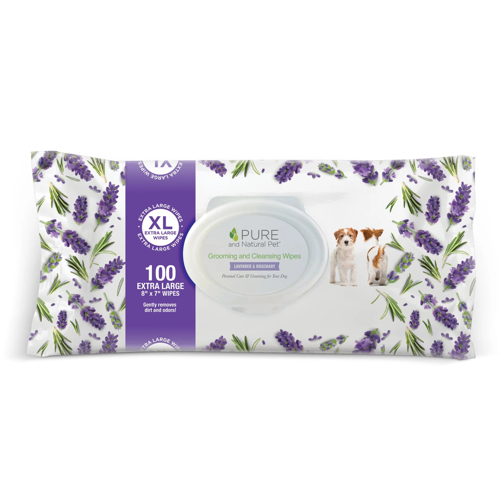 **Lavender & Rosemary Pet Wipes for Dogs & Cats - 100 Count | Hypoallergenic, Natural Cleaning & Grooming Wipes for Paws, Face & Body - Gentle for Sensitive Skin**    *(Use Cases: Perfect for quick clean-ups after walks, vet visits, or between baths. Ideal for paws, fur, and tear stains!)*