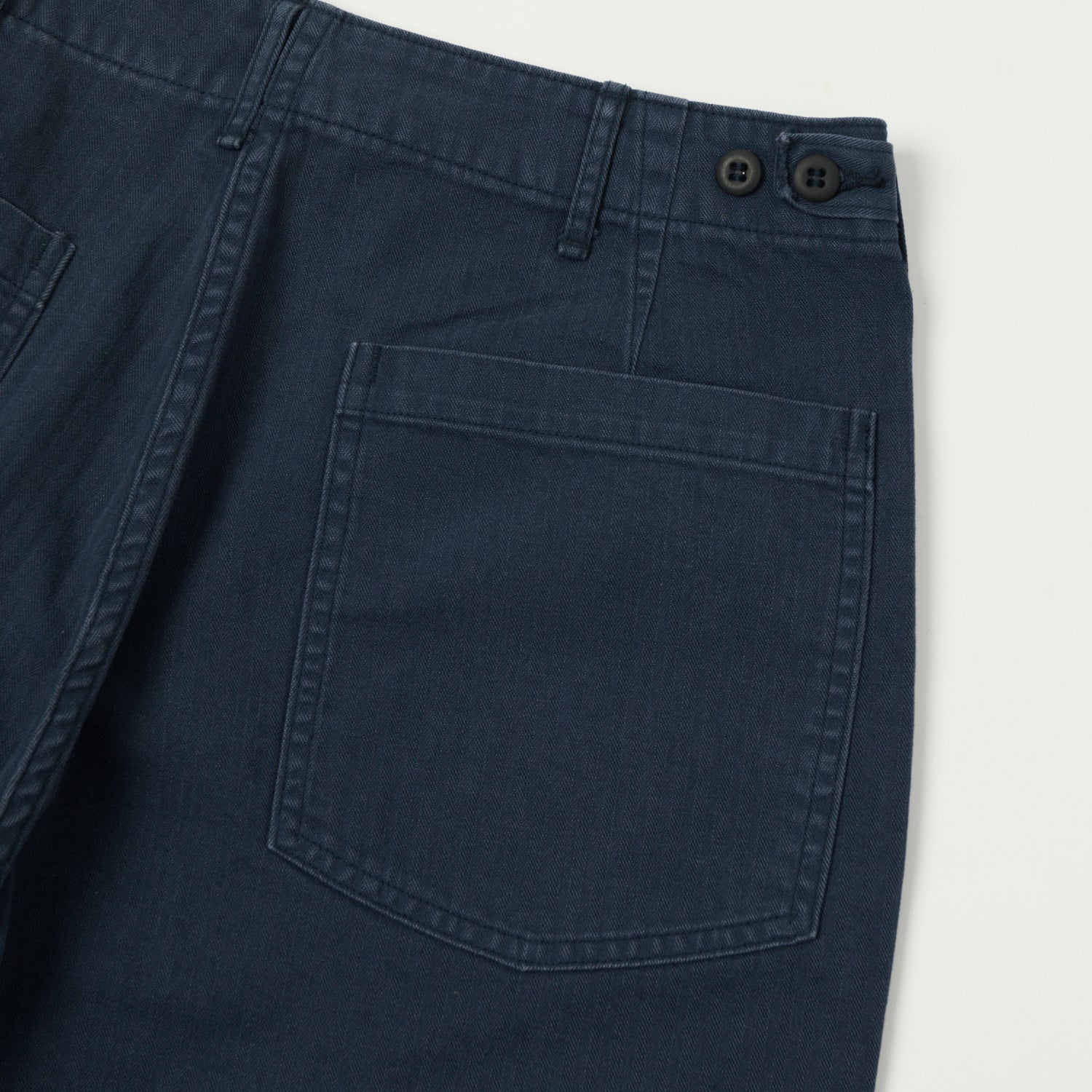 orSlow Men's Herringbone Twill Summer Fatigue Pants - Navy Blue | Lightweight Casual Workwear for Outdoor Activities & Travel