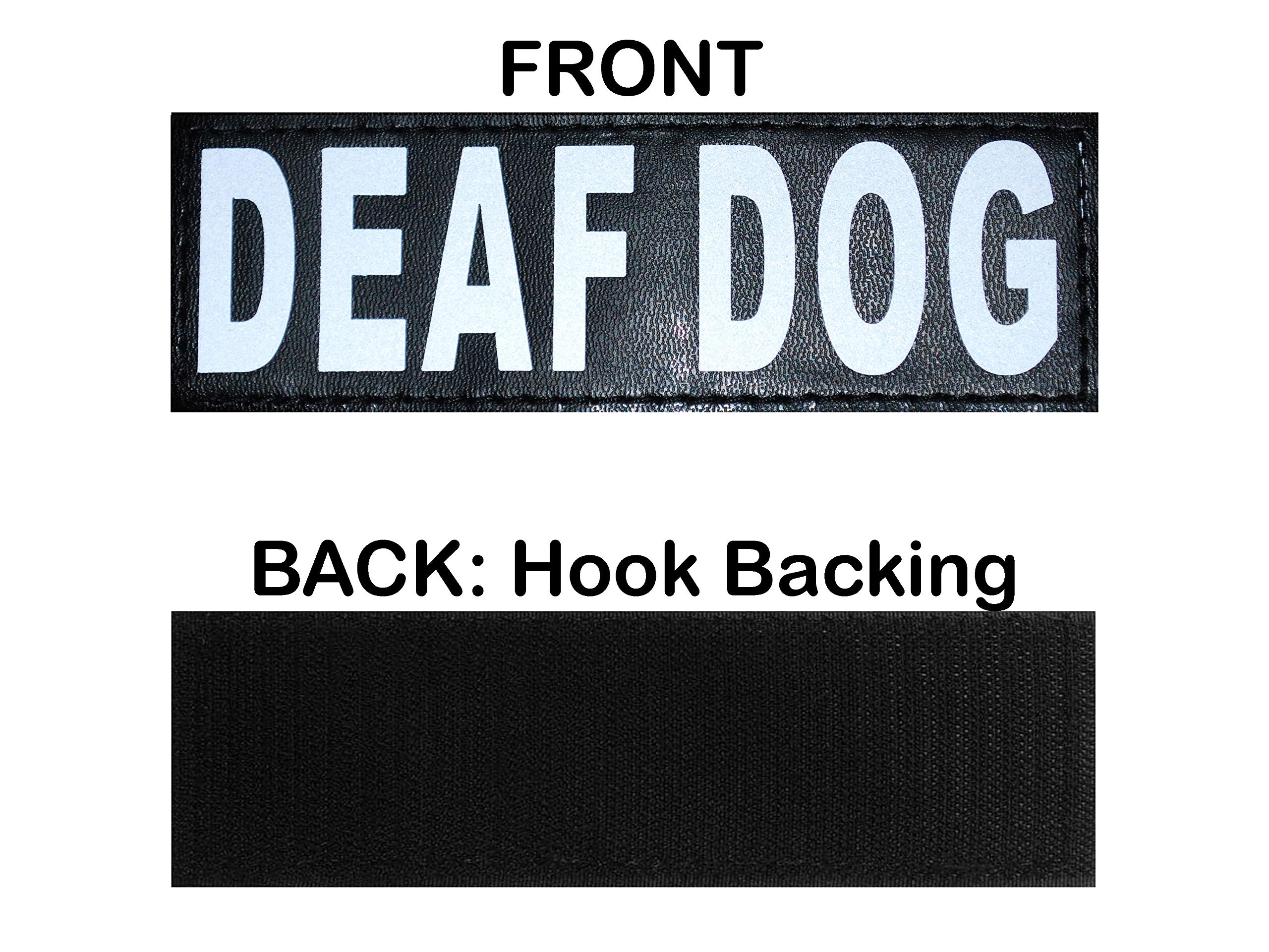 Doggie Stylz Adjustable Dog Harness with Removable Patches & Reflective Trim - 2 Deaf Dog Hook & Loop Patches Included (30