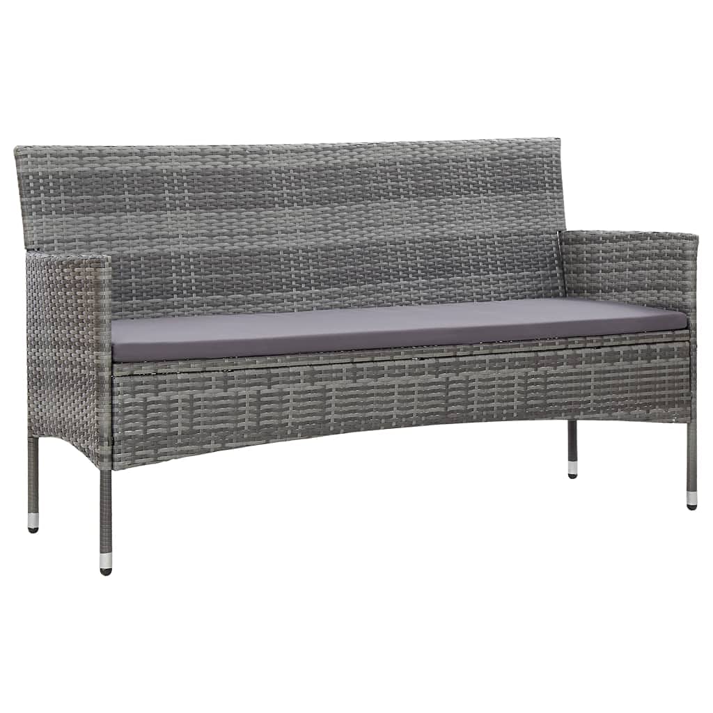 3-Seater Garden Sofa with Cushions - Weather-Resistant Outdoor Patio Furniture Set, Steel Frame Bench Chair for Balcony, Porch, Backyard & Poolside (Perfect for Lounging, Entertaining & Relaxing)