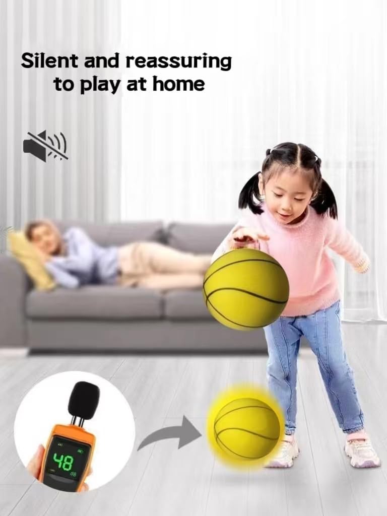 2024 Official Silent Basketball - High Density Mute Training Ball for Indoor/Outdoor Use | Size 5 (25.5